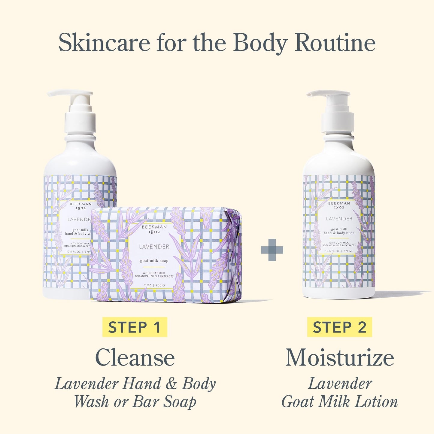 Beekman 1802 Goat Milk Body Lotion Lavender – Hydrating 12.5 oz, Pump Included