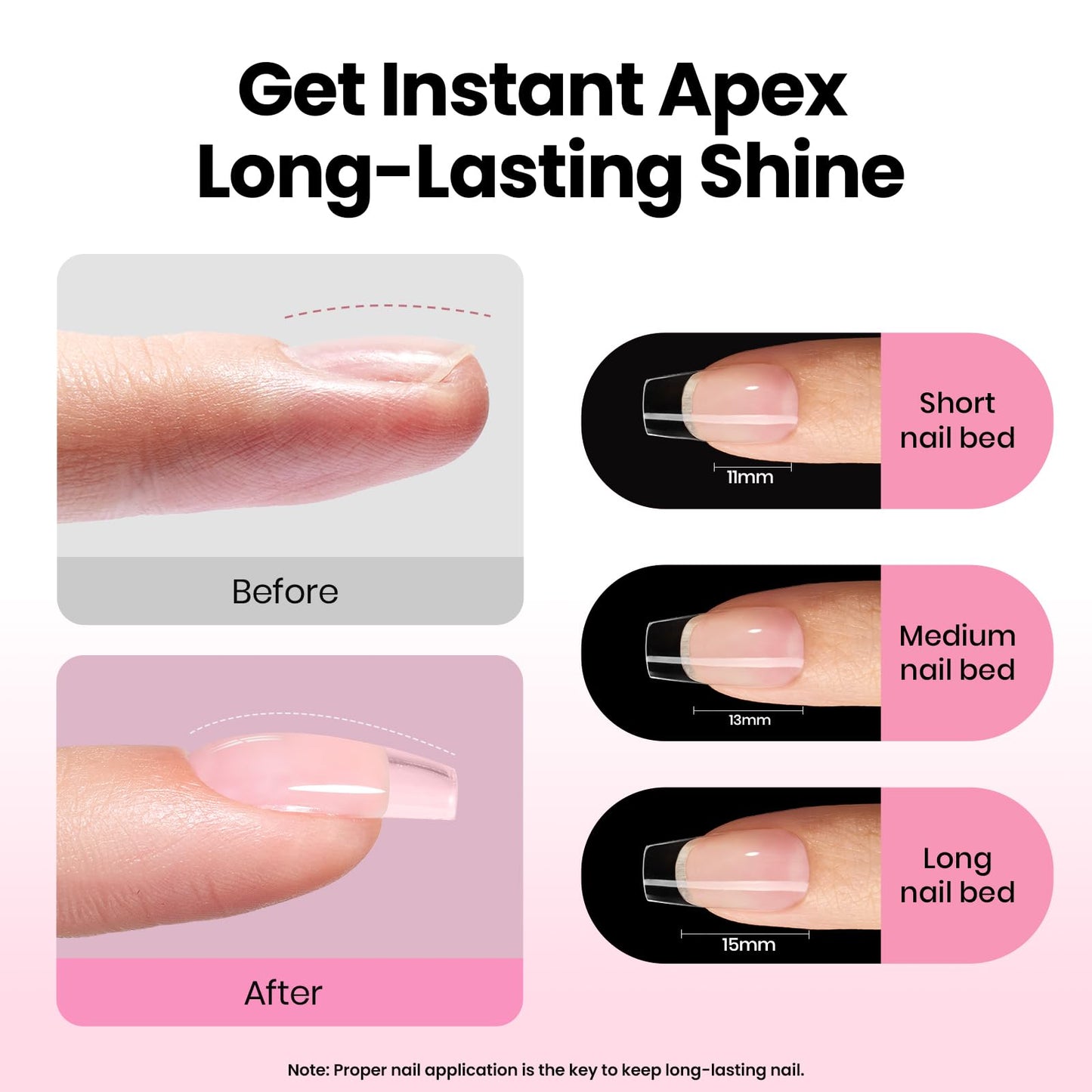 Beetles Tipex Lite Apex Nail Tips Kit – 192pcs Coffin Short, UV Glue, Base & Top Coat, Mini Lamp