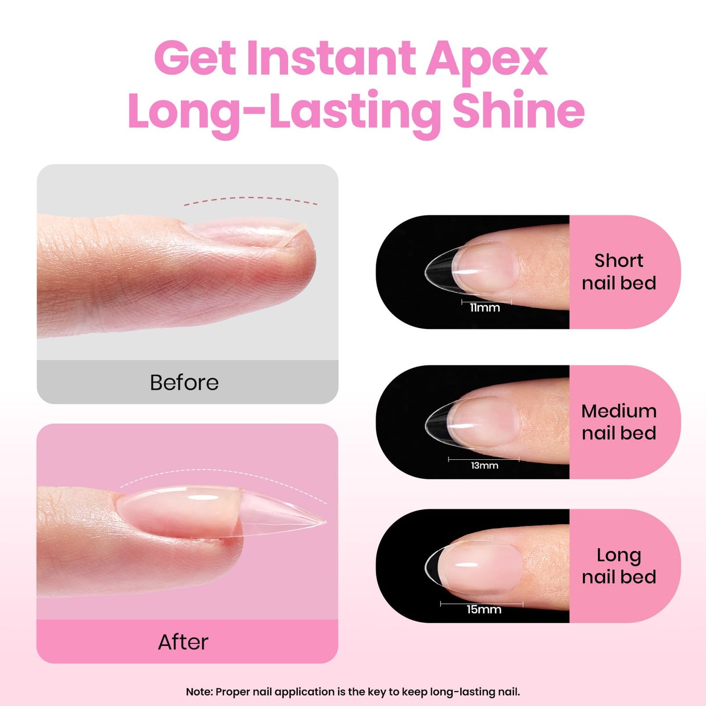 Beetles Tipex Lite Apex Nail Tips Kit – Almond Medium, 192pcs, UV Glue & Mini Lamp