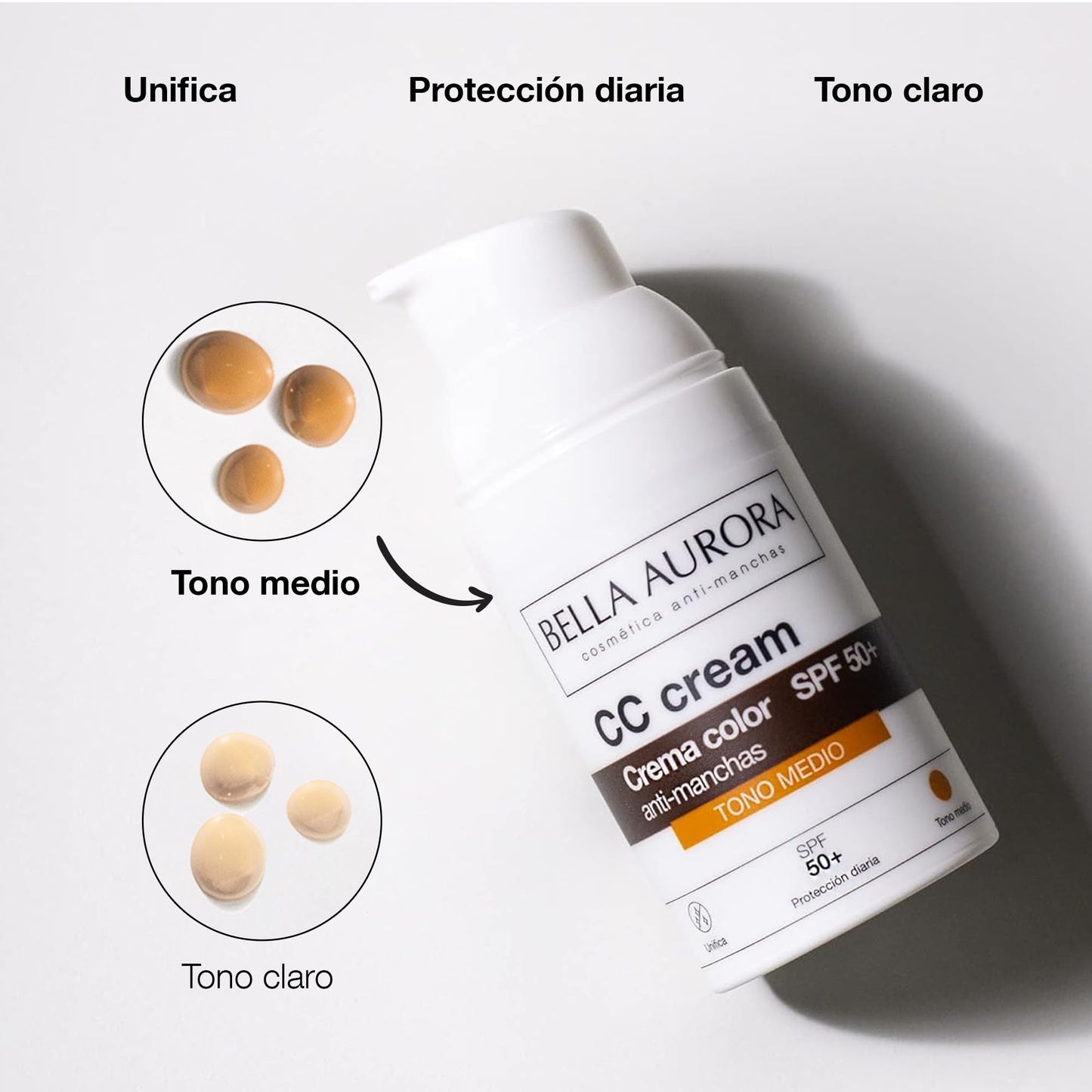 Bella Aurora CC Cream Medium Shade SPF50+ 30ml – Color-Adapt Tint & Broad Spectrum Protection