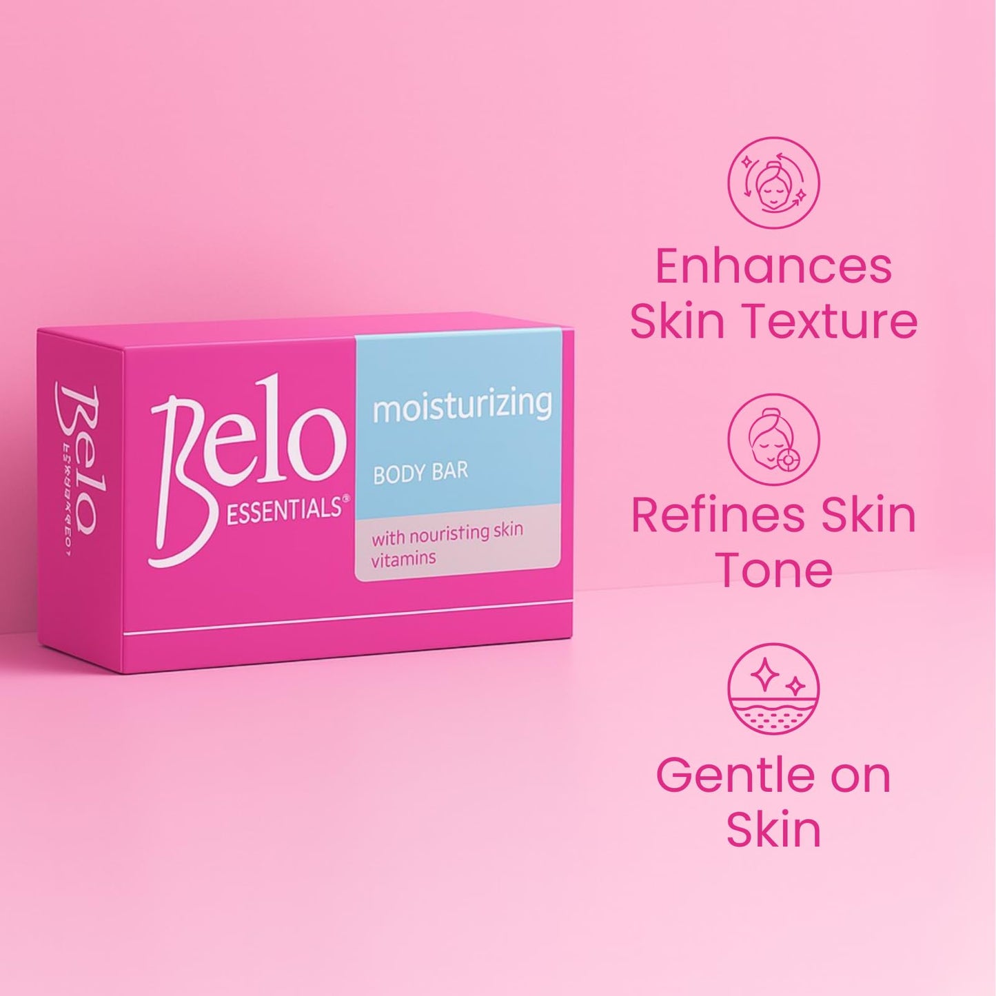 Belo Essentials Moisturizing Whitening Body Bar – 4 x 135g Bars