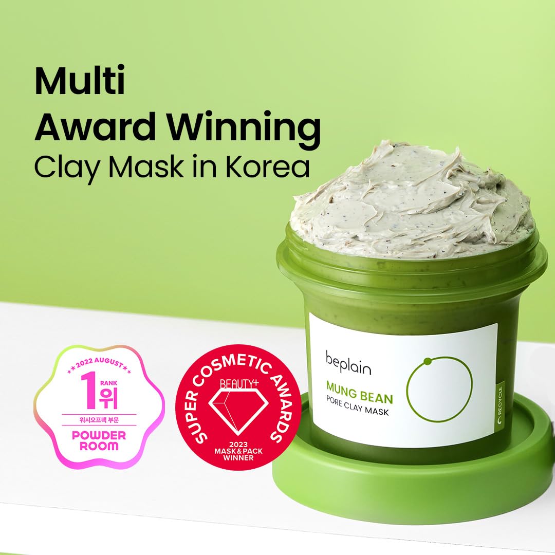 Beplain Mung Bean Pore Clay Mask – Deep Cleanse & Pore Tightening (4.05 oz)