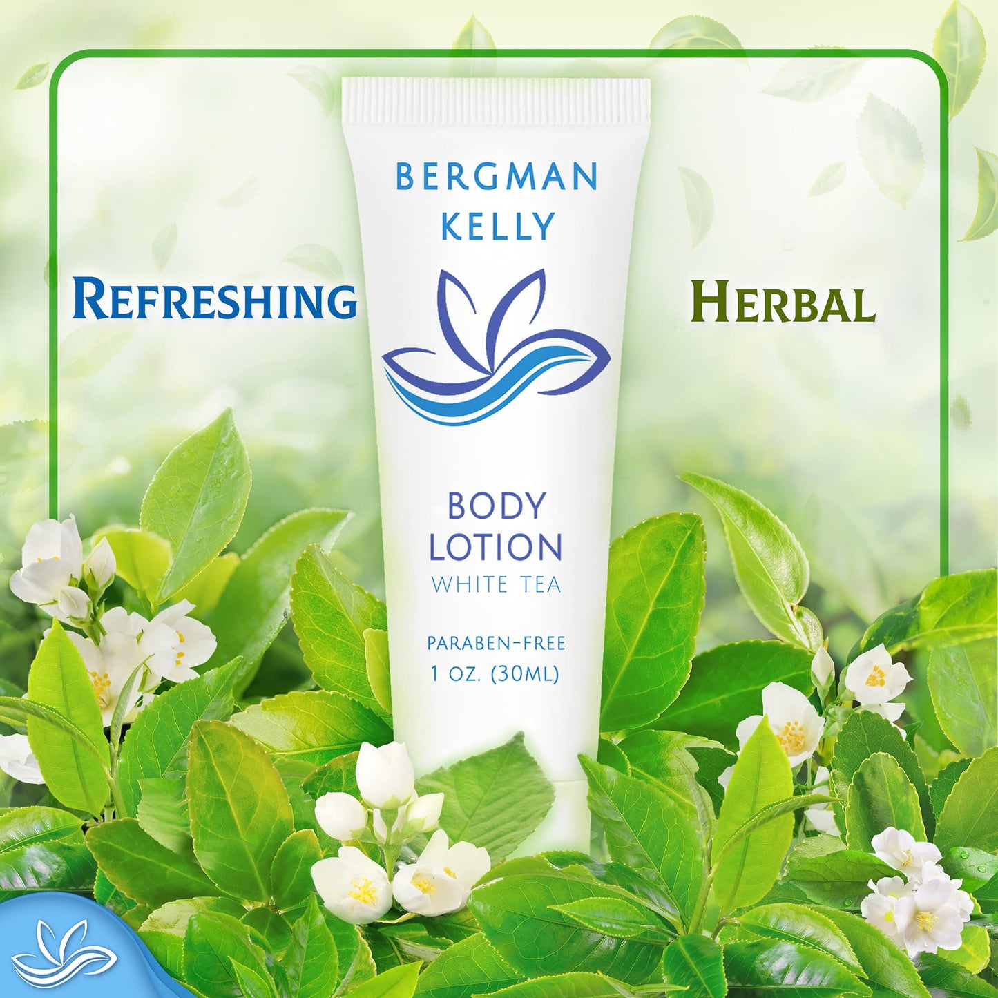 BERGMAN KELLY Travel Size Lotion 1 oz | 100 Pack White Tea – Bulk Guest Amenities