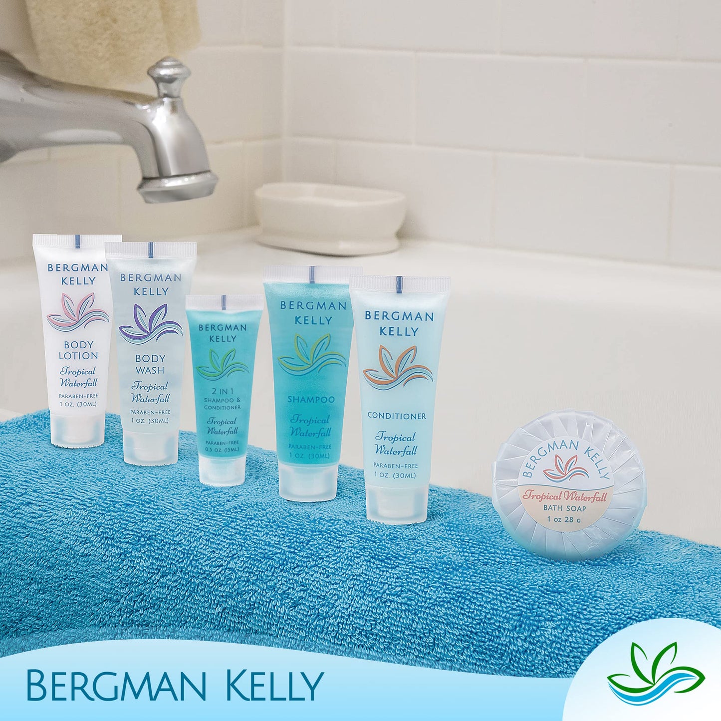 Bergman Kelly Travel Size 2-in-1 Shampoo & Conditioner - 0.5 fl oz, 200 Pack, Tropical Waterfall