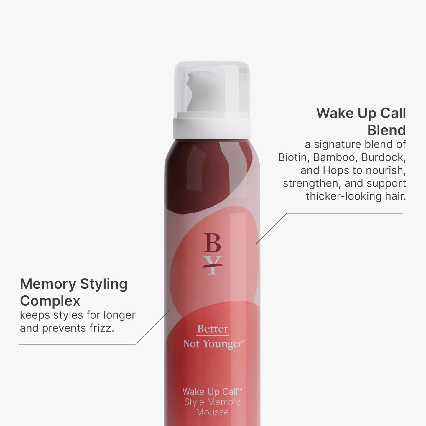 Better Not Younger Volumizing Mousse – Lightweight Lift for Fine Hair, Biotin, 48H Hold