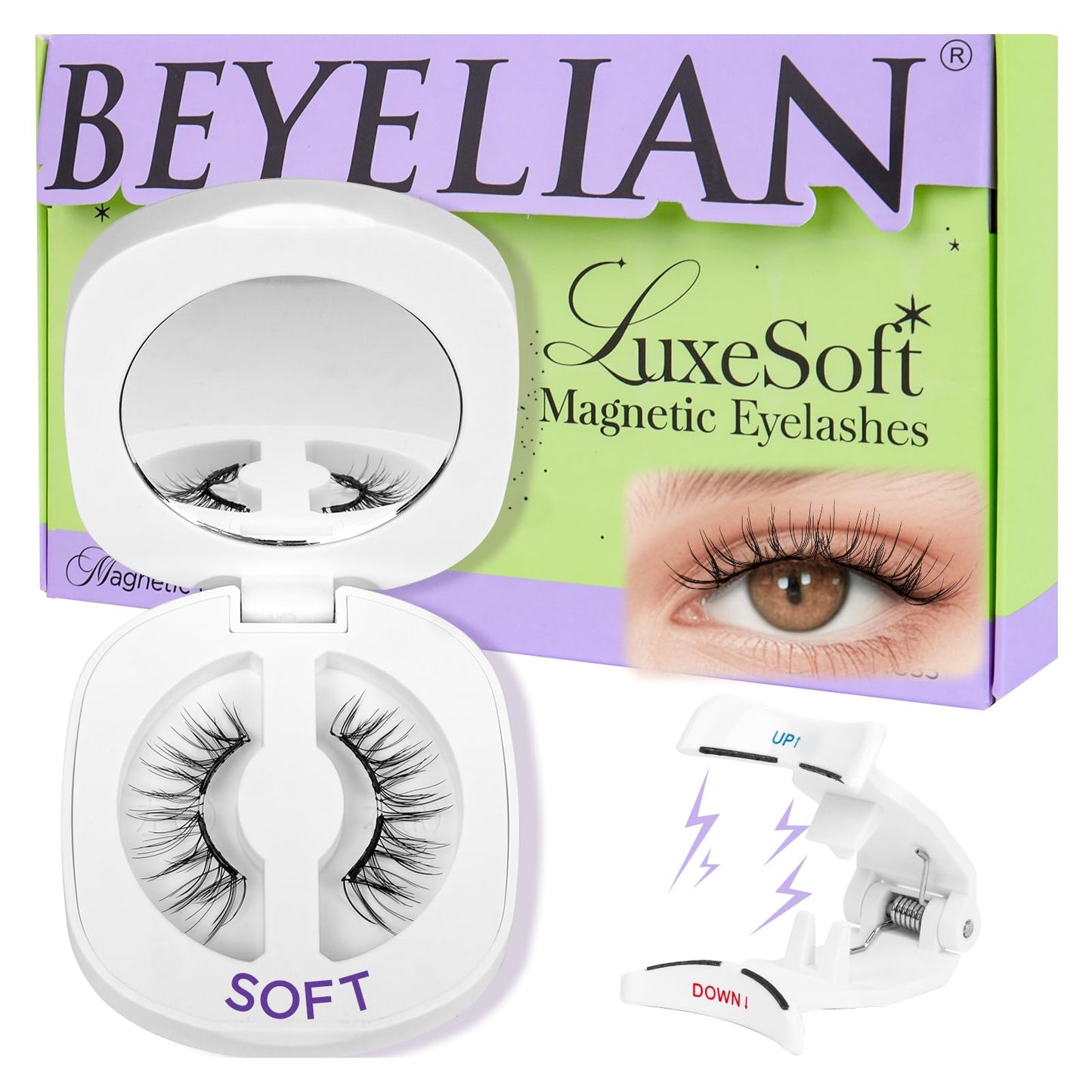 BEYELIAN Magnetic Eyelashes with Applicator Kit – Reusable, No Glue, Natural Look