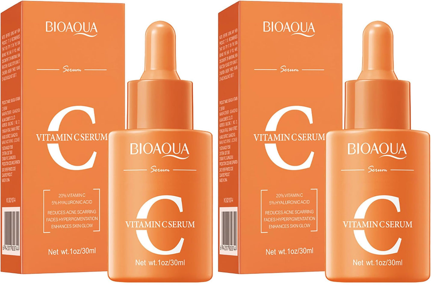 BIOAQUA Vitamin C Serum with Hyaluronic Acid – 30ml x2 (Anti-Aging Moisturizer)