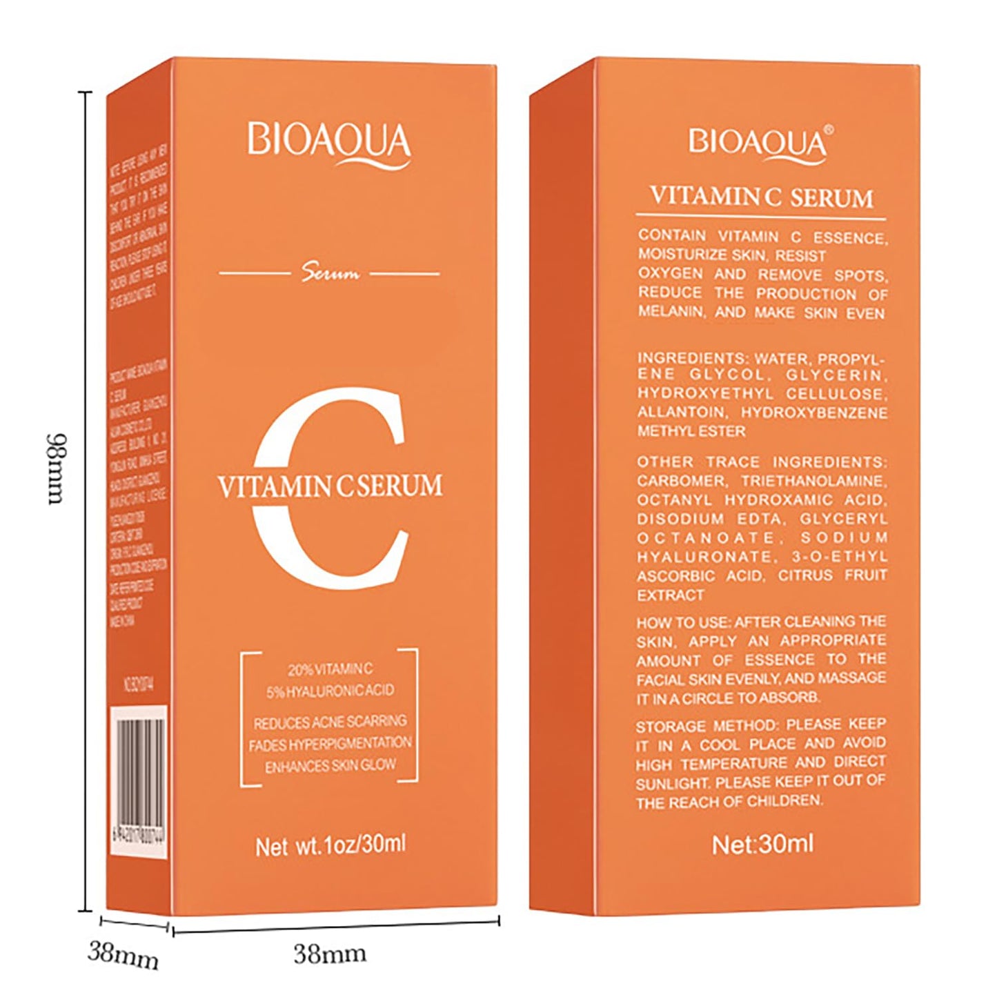 BIOAQUA Vitamin C Serum with Hyaluronic Acid – 30ml x2 (Anti-Aging Moisturizer)