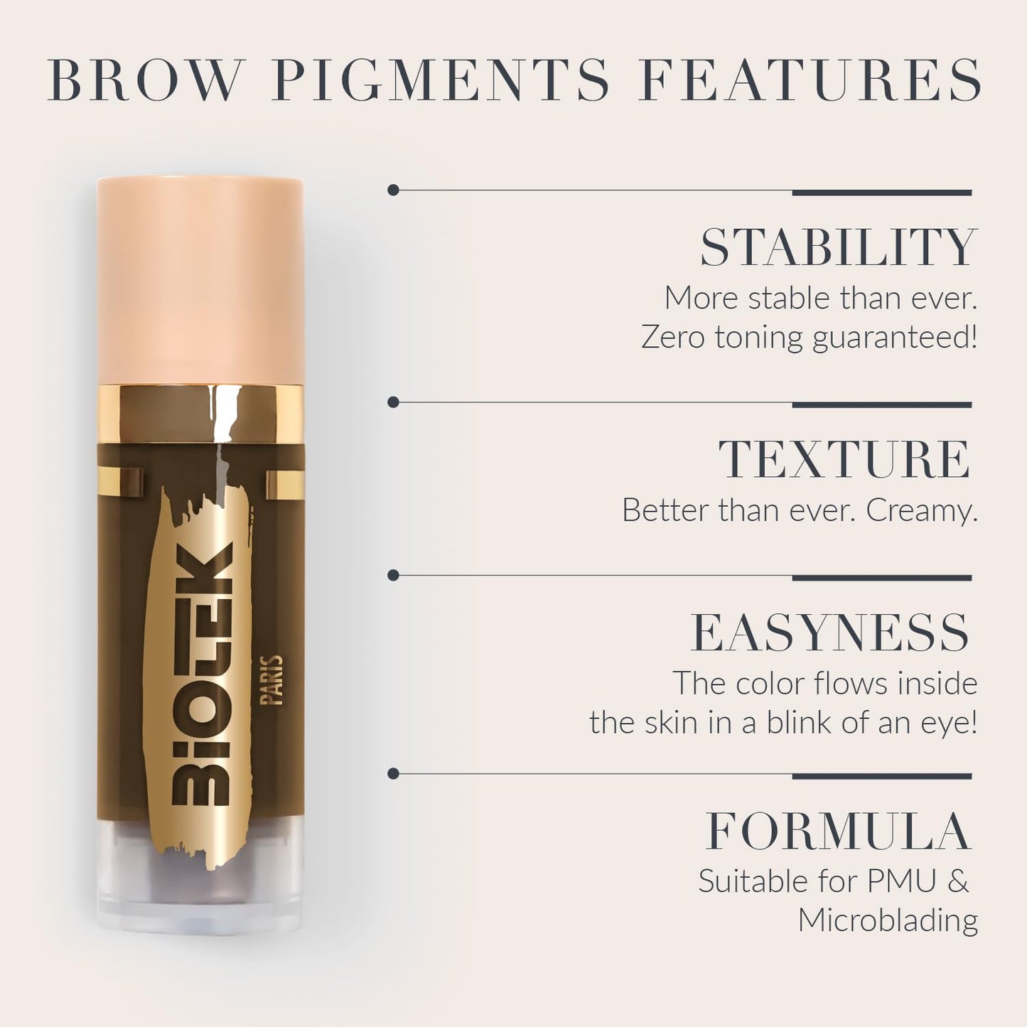 Biotek Paris Brow Pigments - Inorganic Creamy, Made in Italy, 0.61 fl oz (Pack of 1)