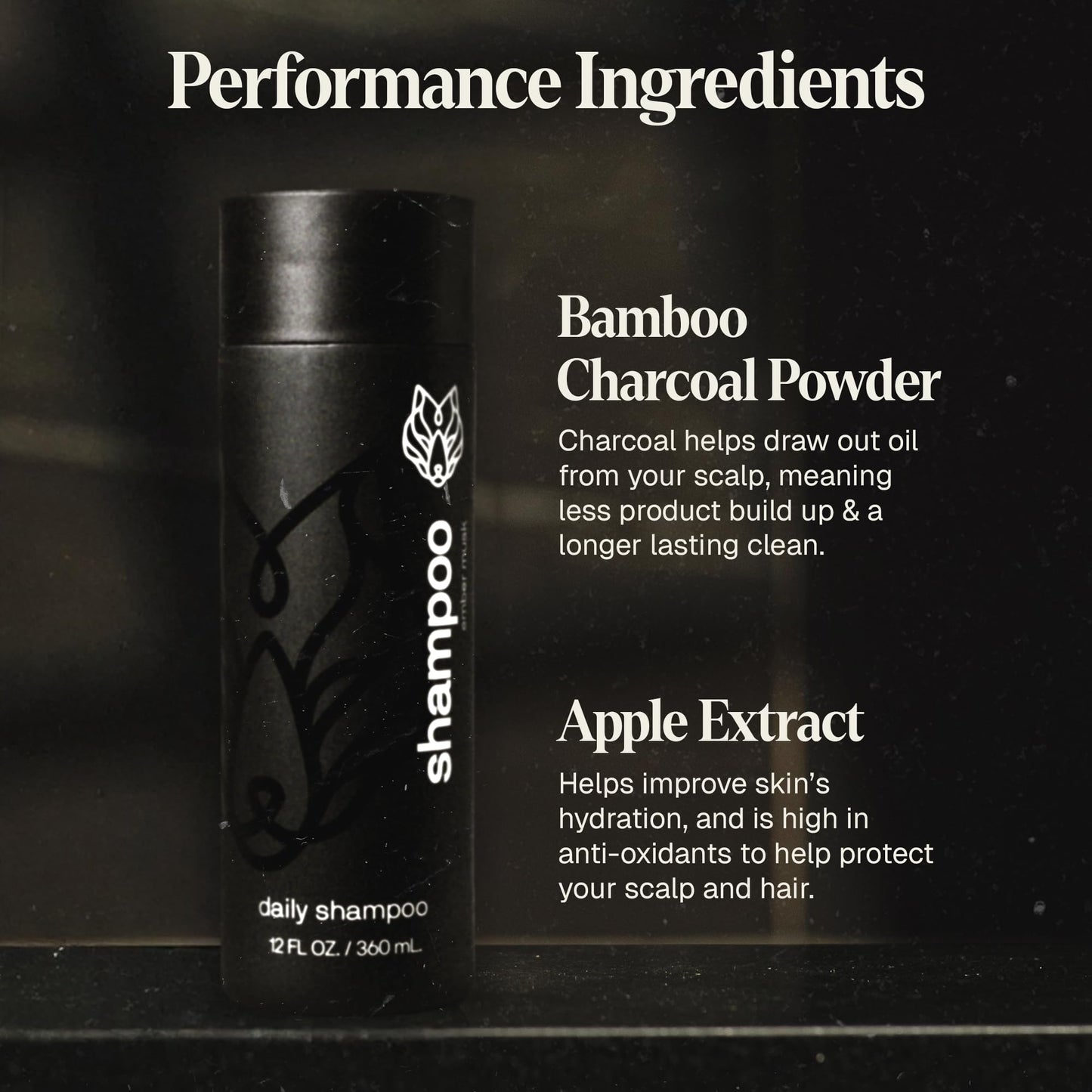 Black Wolf 2-Pack Shampoo for Oily Hair – Charcoal-Infused Oil Control, 12 oz