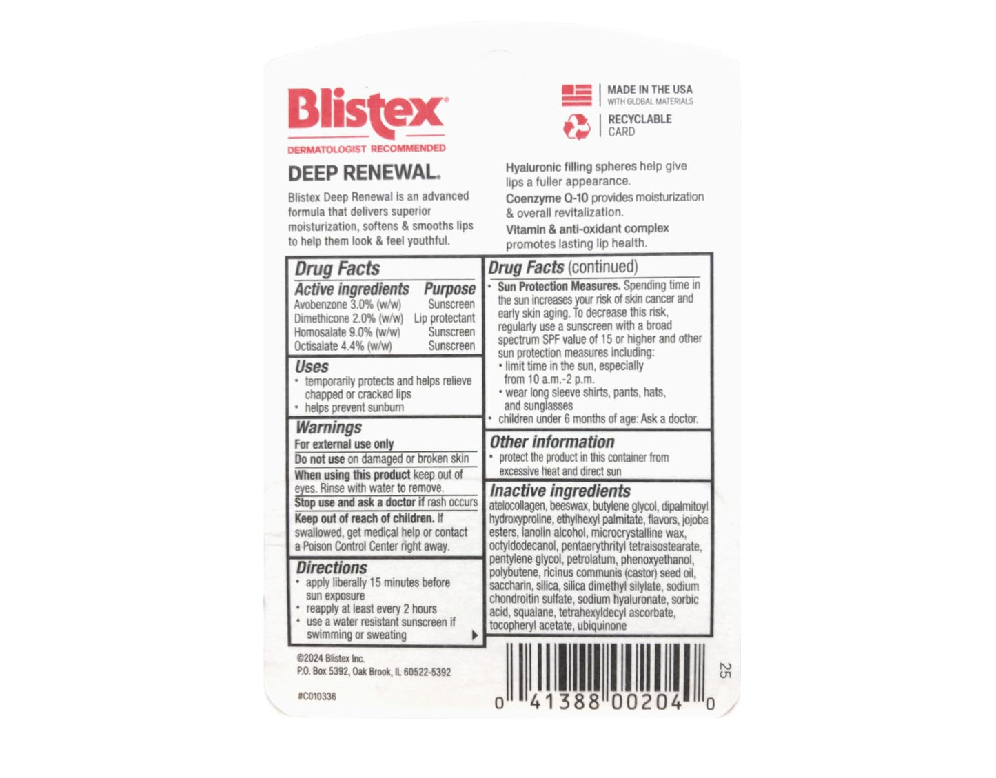 Blistex Deep Renewal Anti-Aging Lip Balm with SPF 15 – 0.13 oz (Pack of 12)