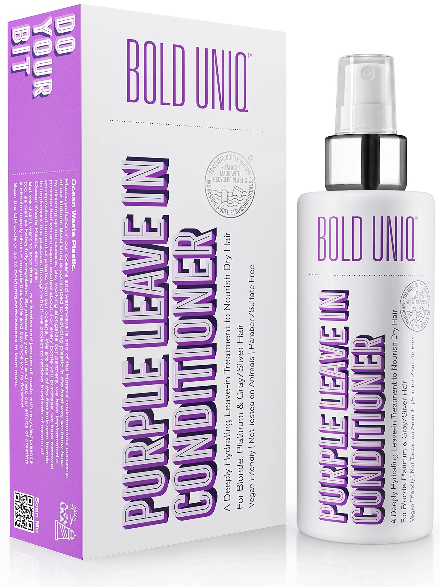 Bold Uniq Purple Leave-In Conditioner — Hydrating Tone & Detangle for Blonde, Platinum & Gray Hair | Vegan & Cruelty-Free