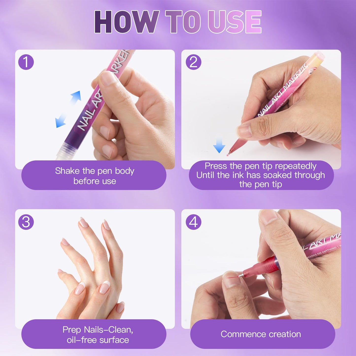 BONTOP Nail Art Pens – 24 Colors, 0.5mm Tip, Waterproof & Quick-Drying