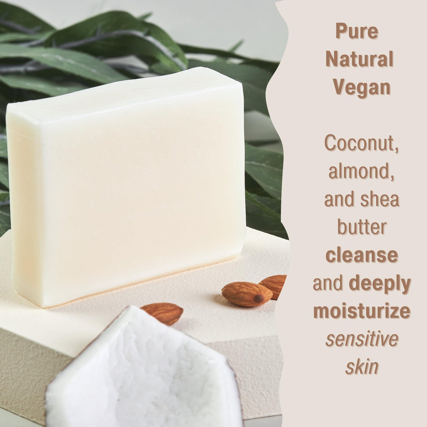 Bonuderm Unscented & Fragrance Free Soap (4-Pack) – Natural Vegan Bar for Sensitive Skin