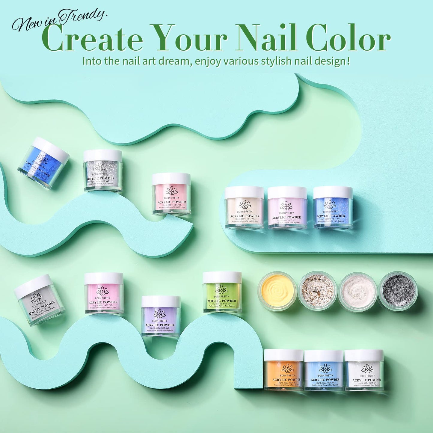 Born Pretty 36-Color Acrylic Powder Set – All-Season Nail Art Kit (No Lamp)