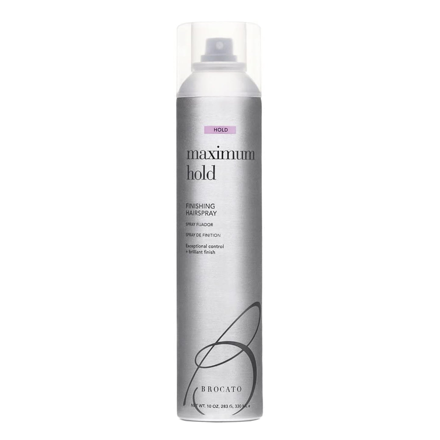 Brocato Maximum Hold Finishing Hairspray (50% VOC) 10oz | All-Day Hold, Shine & Style Control