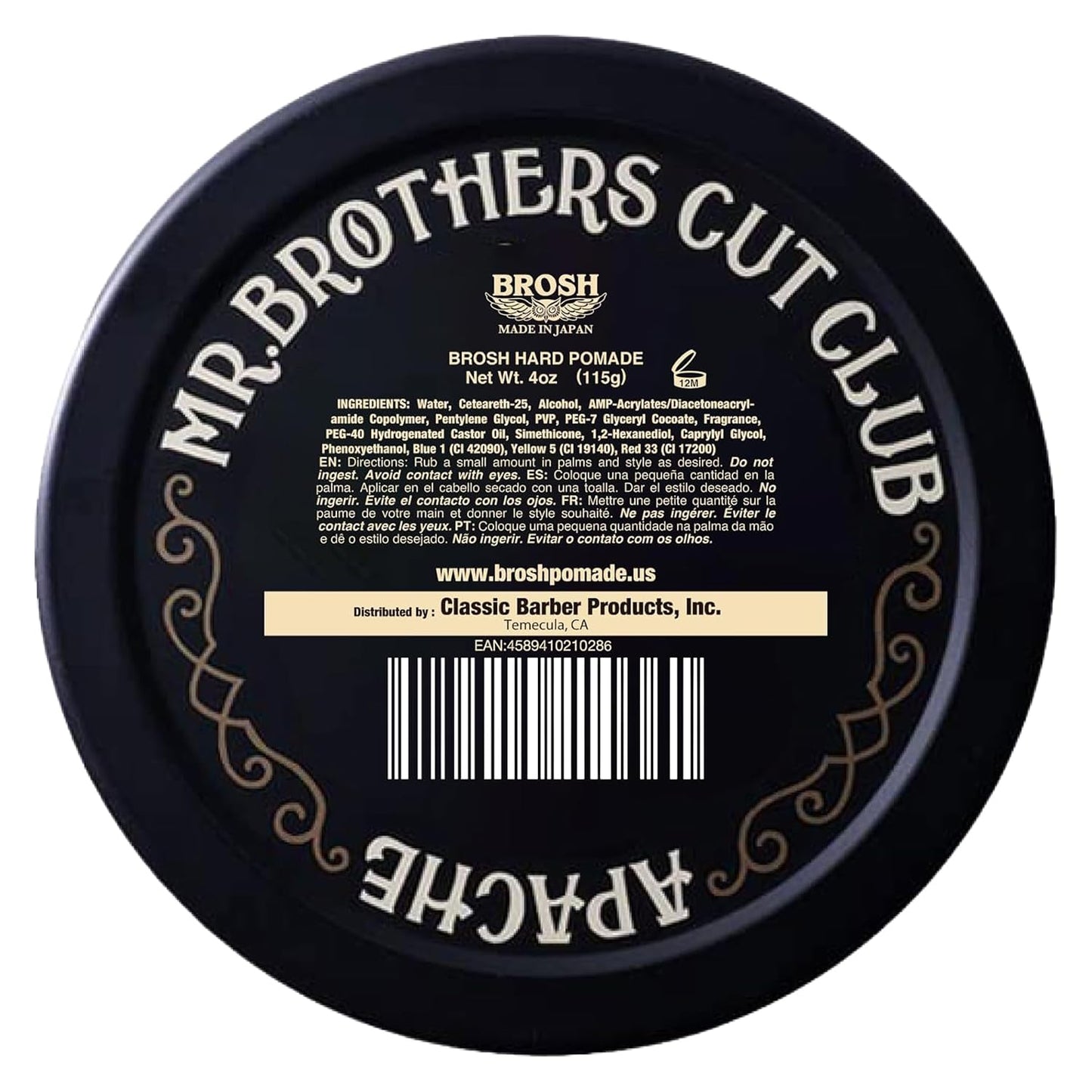 BROSH Far East Hard Pomade – Water-Based, Extra Firm Hold, Medium Shine | Humidity-Resistant Grooming