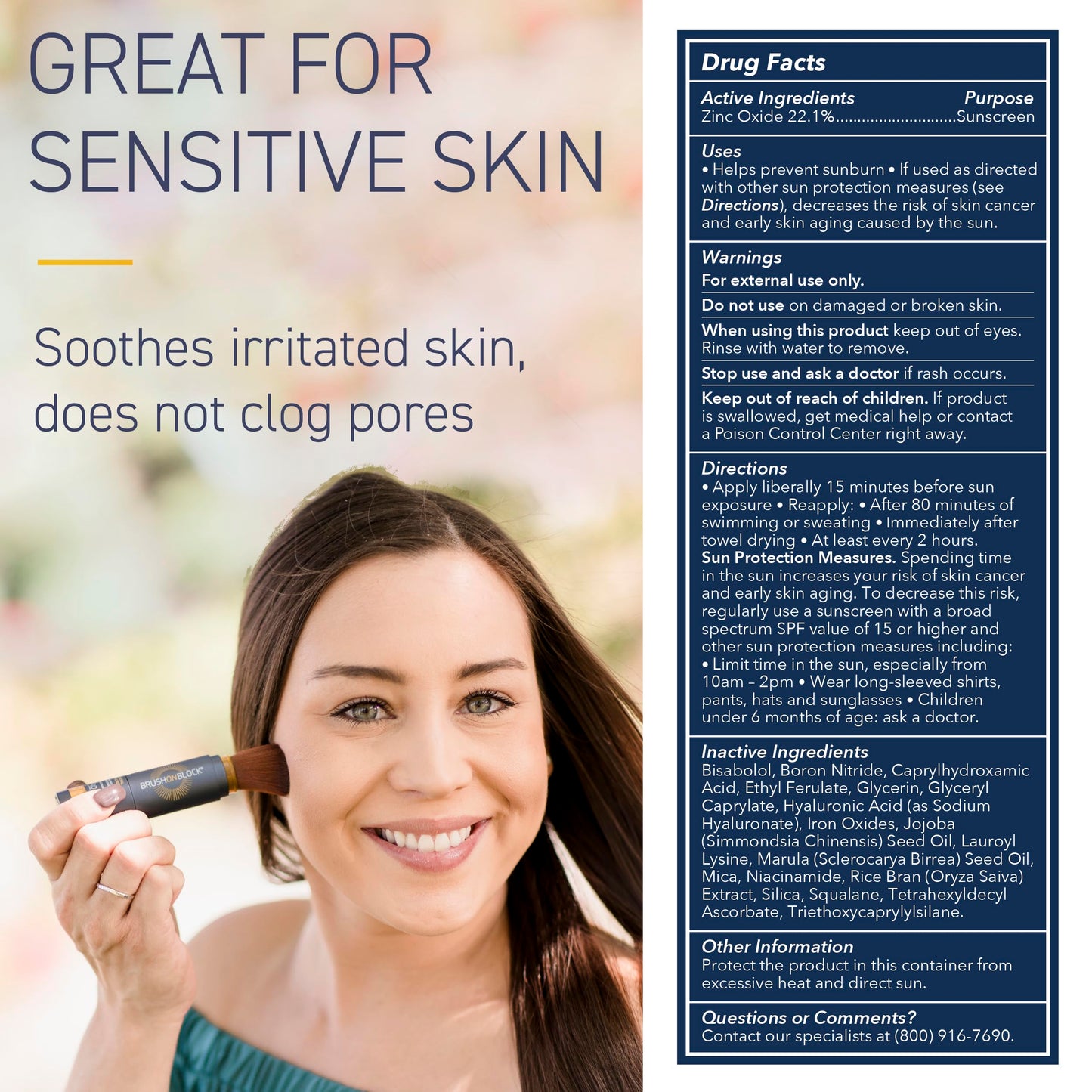 Brush On Block SPF 30 Mineral Powder Sunscreen – Niacinamide, Hyaluronic Acid & Vitamin C | Reef-Friendly, Water-Resistant, USA-Made