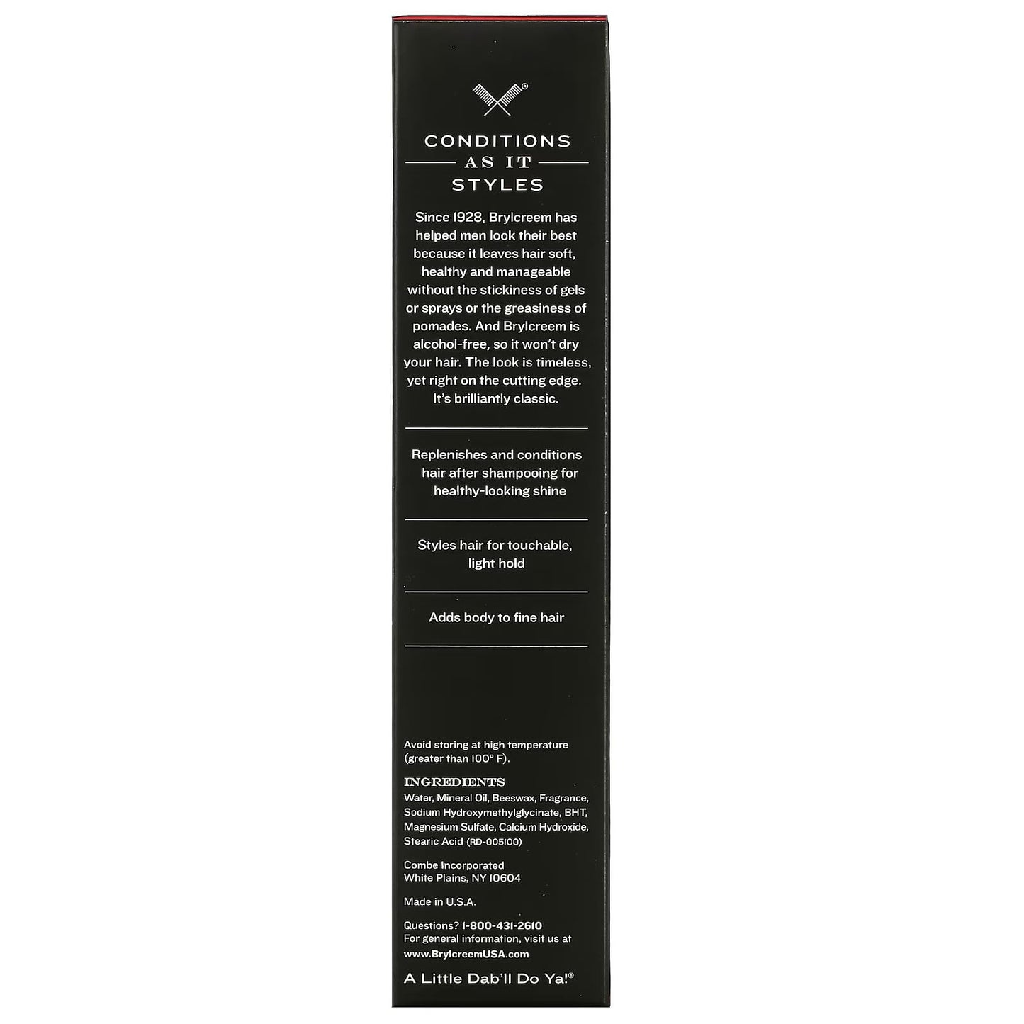 Brylcreem 3-in-1 Hair Cream – Styles, Shine & Conditioning | 6-Pack 5.5 oz