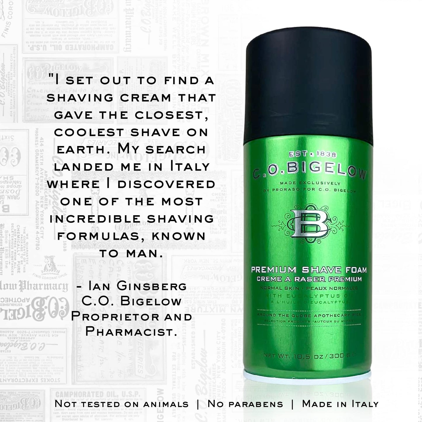 C.O. Bigelow Shaving Foam – Rich Lather, Eucalyptus, All Skin Types (Pack of 2)