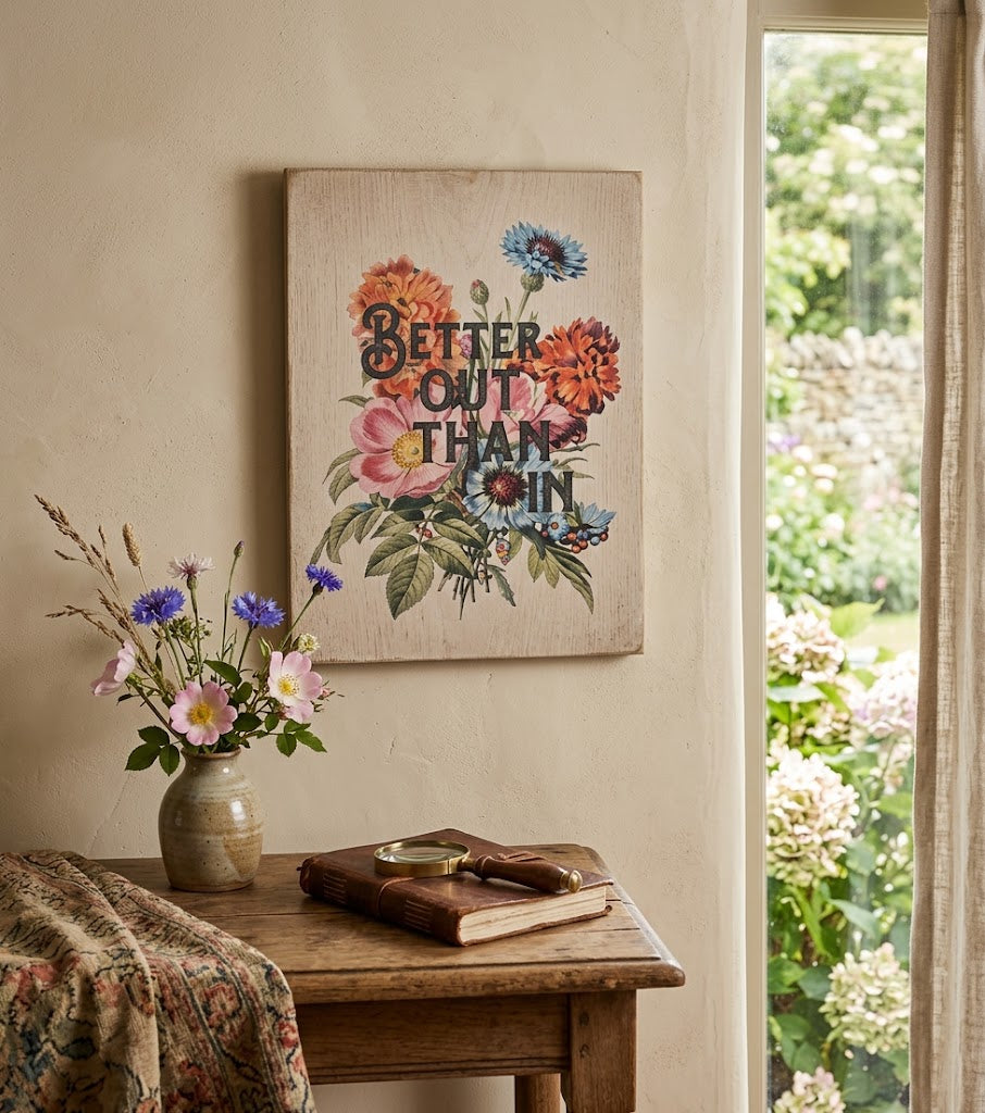 Country Living Wall Plaque 40cm - Better Out Than In