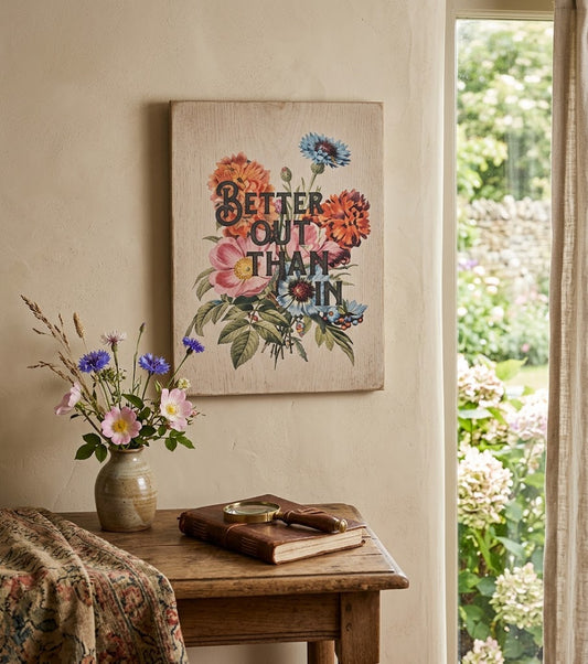 Country Living Wall Plaque 40cm - Better Out Than In
