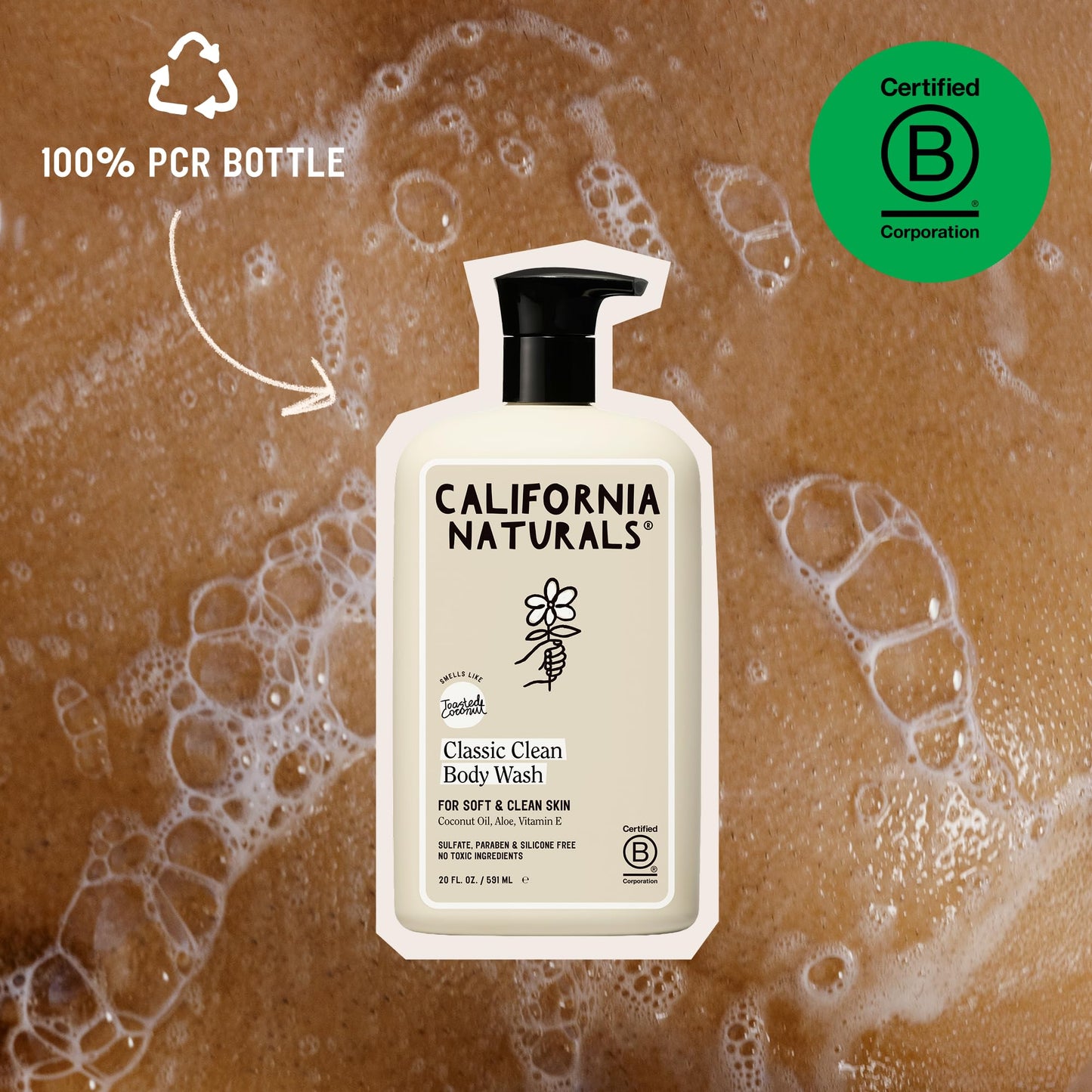 California Naturals Classic Clean Body Wash 2-Pack – Daily Clean, Vegan & Cruelty-Free, 20 oz