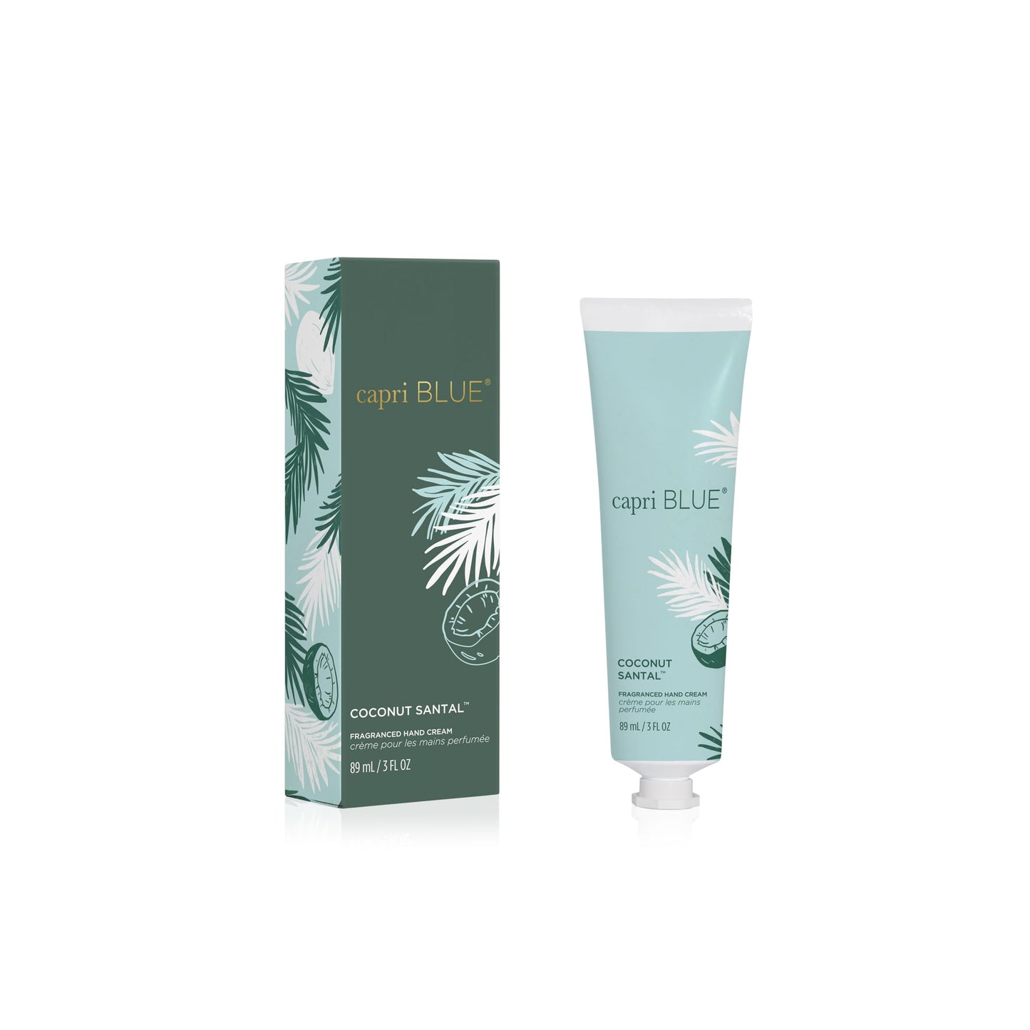 Capri Blue Flora Edit Hand Cream Travel Size – Coconut Santal, 3 oz | Nourishing Moisturizer with Jojoba Oil & Shea Butter