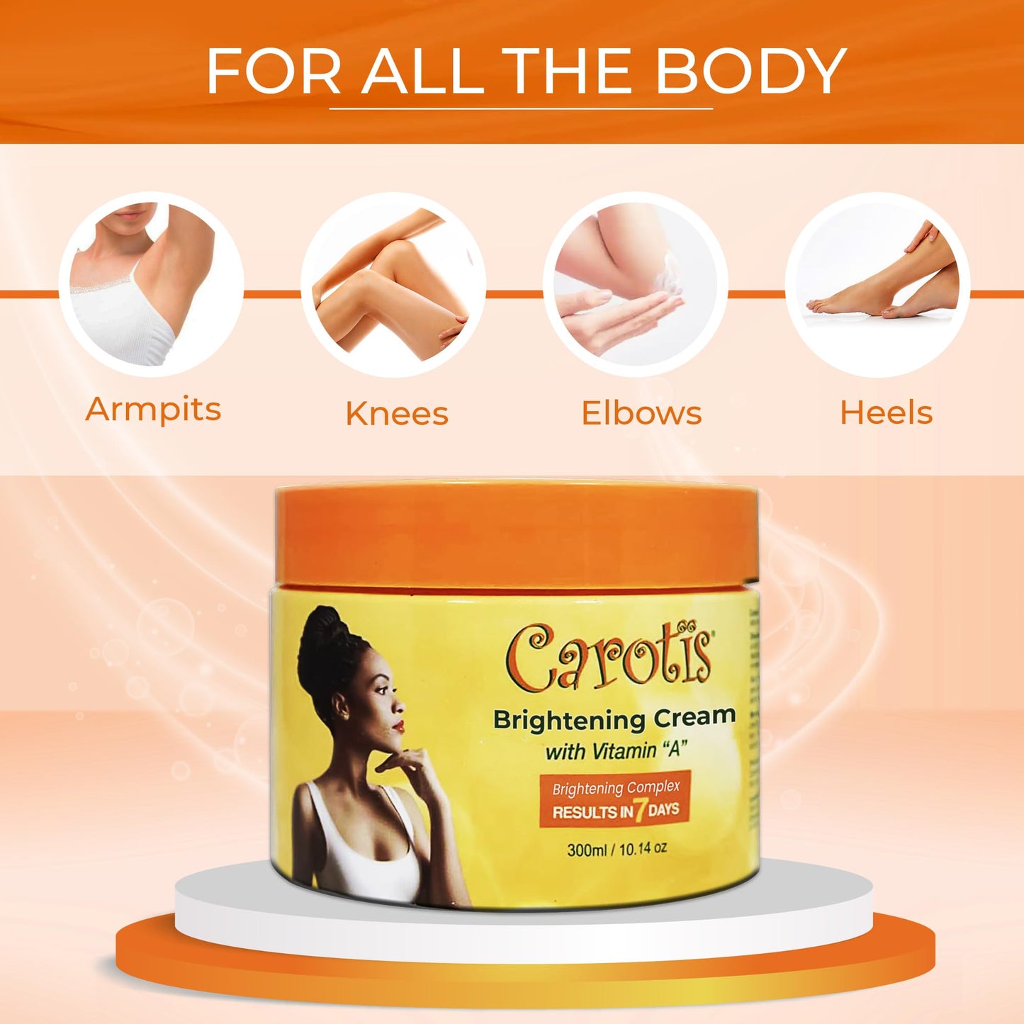 CAROTÏS Skin Brightening Cream – 2-Pack, 300ml Each, 7-Day Night Cream with Vitamin A