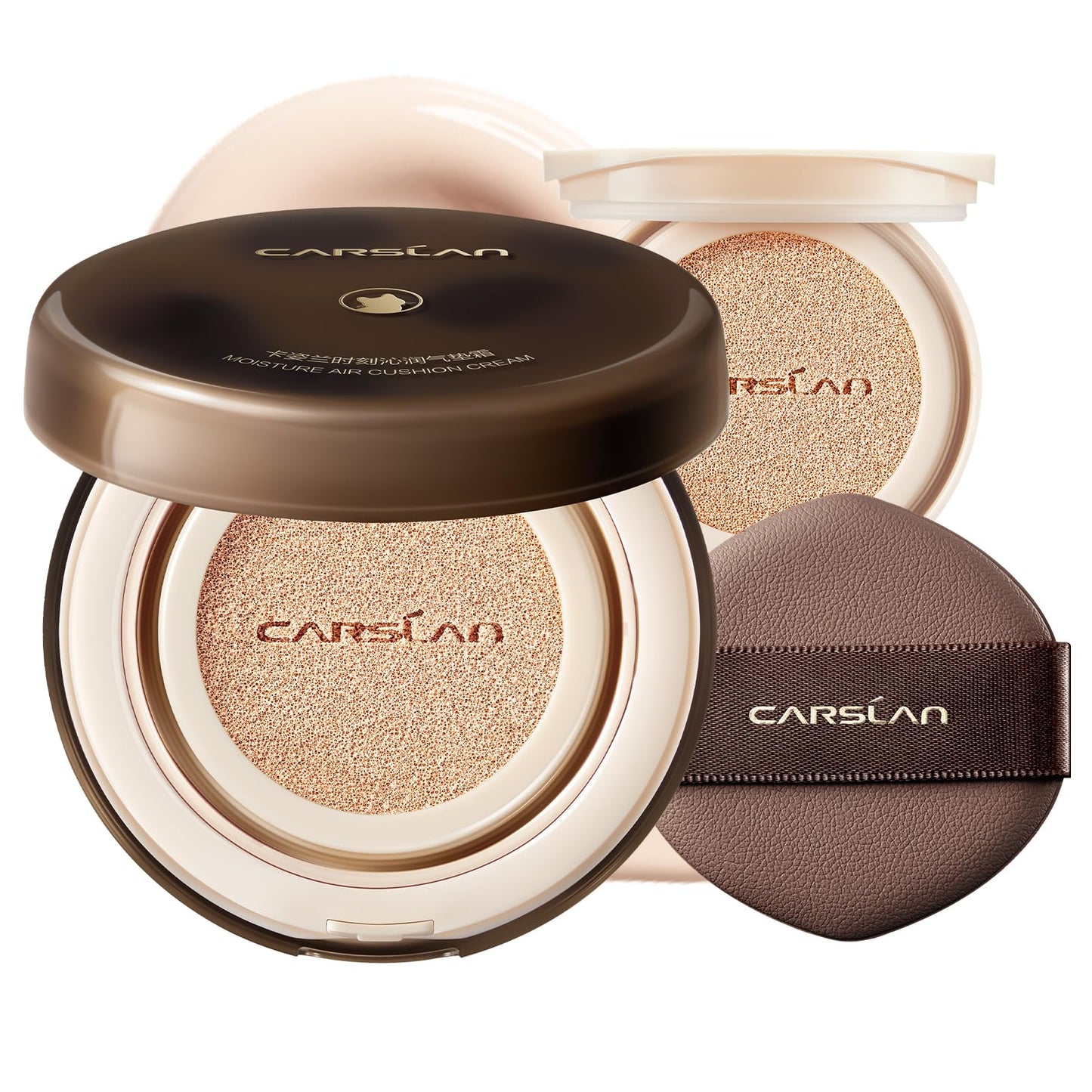 CARSLAN Lasting Air Cushion Foundation – Oil Control, Medium to Full Coverage, P01 Fair Pink (Refill Included)