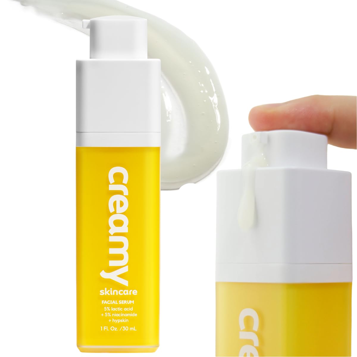 Creamy Skincare Hydrating 5% Serum with 5% Lactic Acid & 5% Niacinamide – Hypskin, For Dry and Dull Skin, 1 fl oz