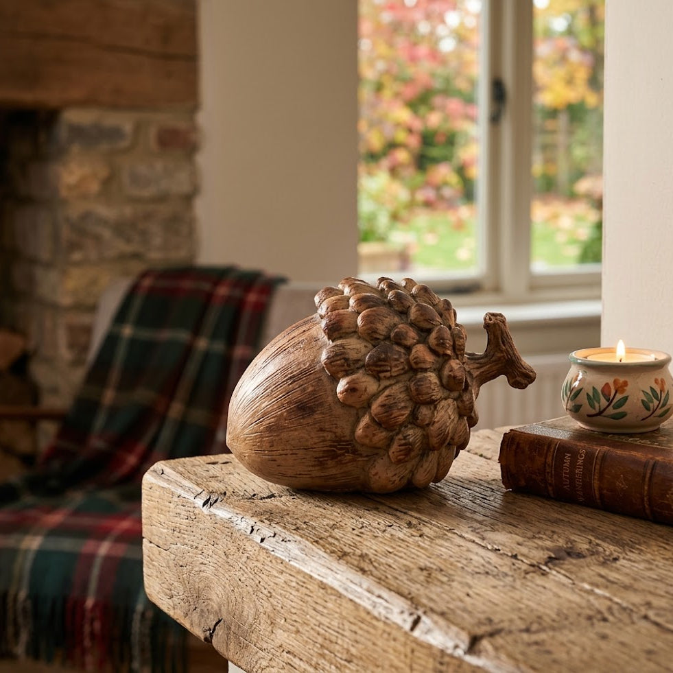 Country Living Wood Effect Resin Acorn