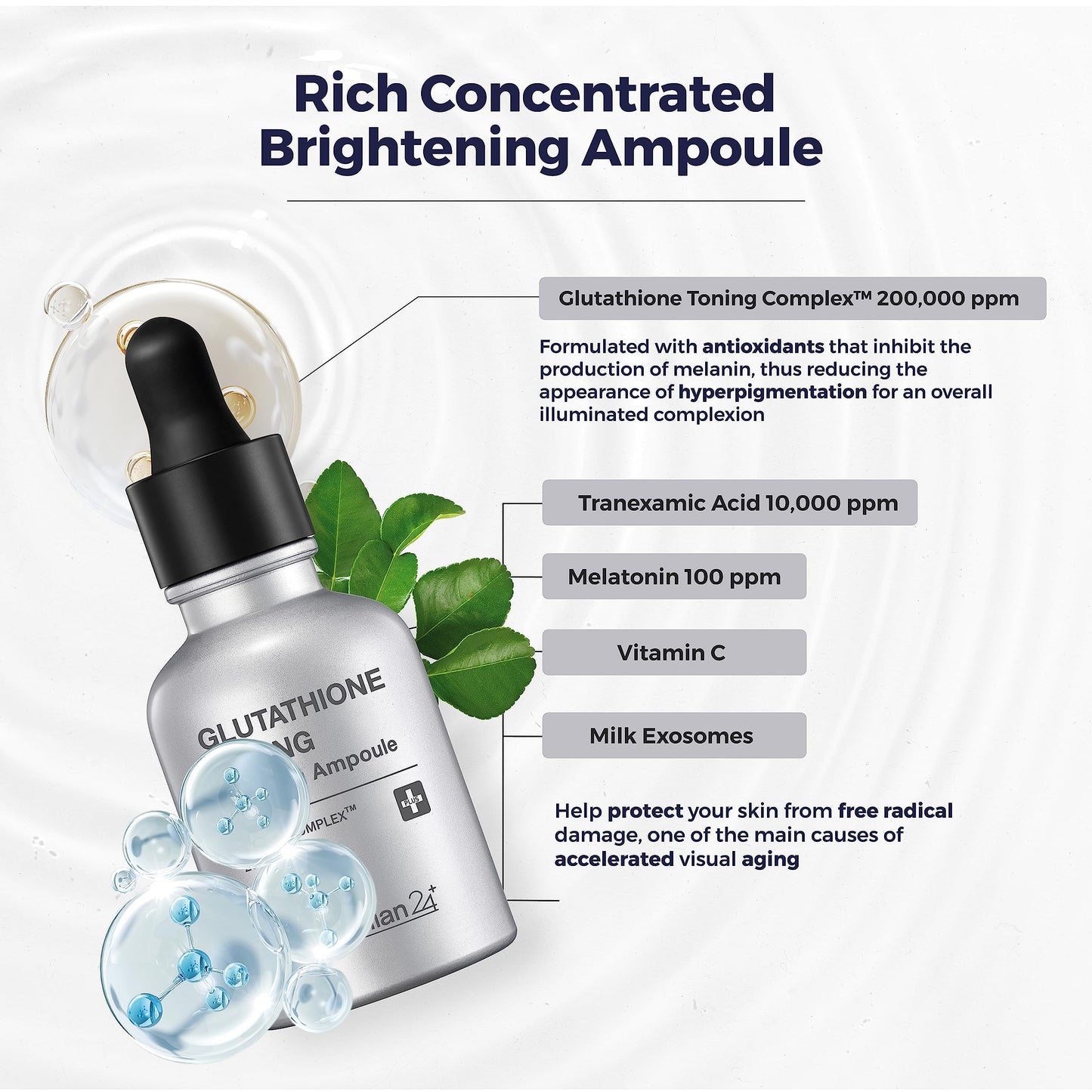 CENTELLIAN 24 Glutathione Toning Boosting Ampoule – Illuminated & Even Skin Tone (200,000 ppm)