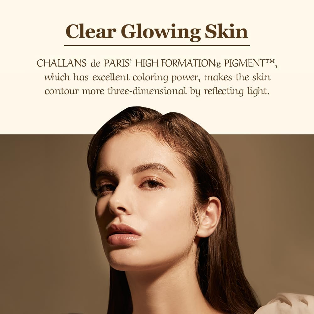 [CHALLANS de PARIS] Couture Cushion Foundation – Premier Cream, High Coverage, Hydrating Glow | 23 Medium Beige, 0.35 oz