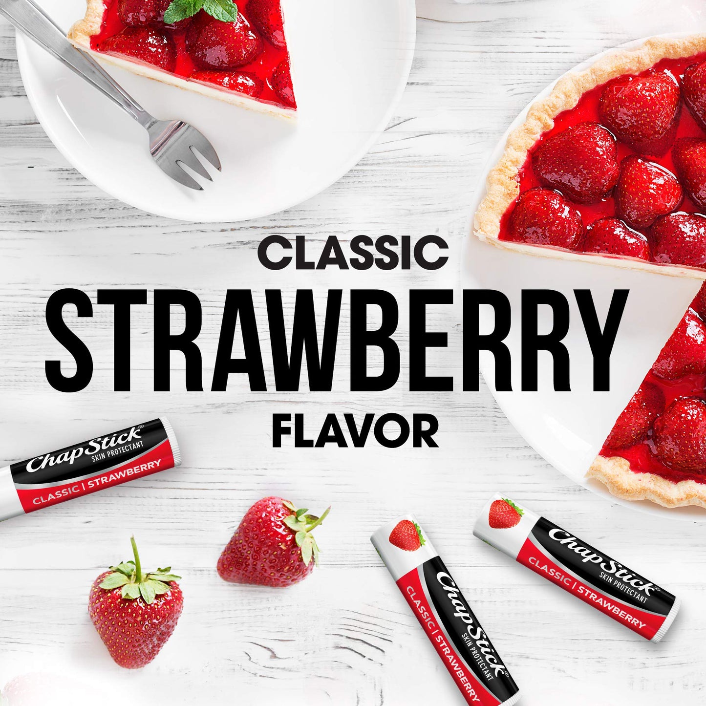 ChapStick Lip Care Classic Strawberry 12-Count Bulk – Moisturizing Lip Balm 0.15 oz