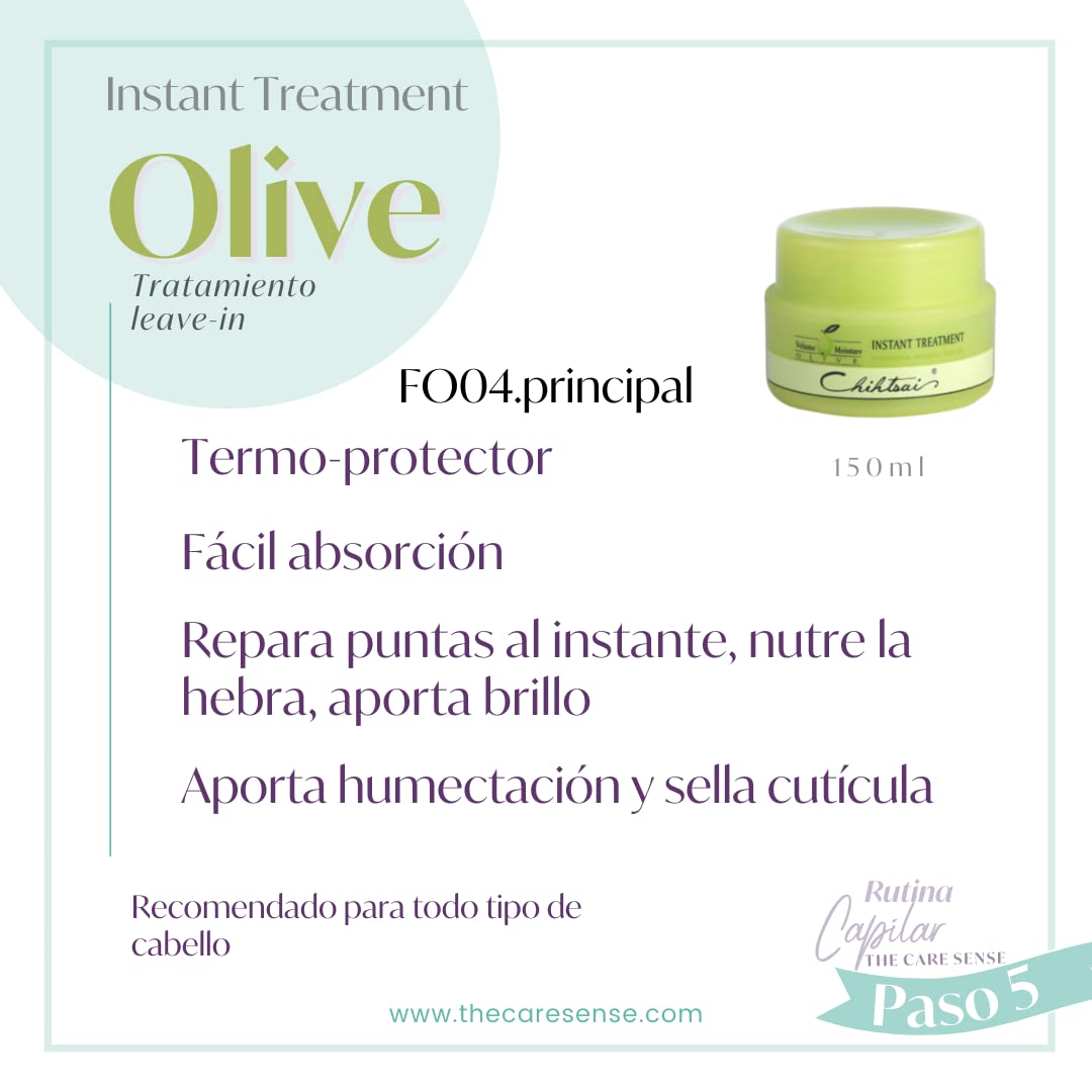 Chihtsai Olive Instant Treatment – Leave-In Hair Repair & Heat Protection (5.1oz/150ml)