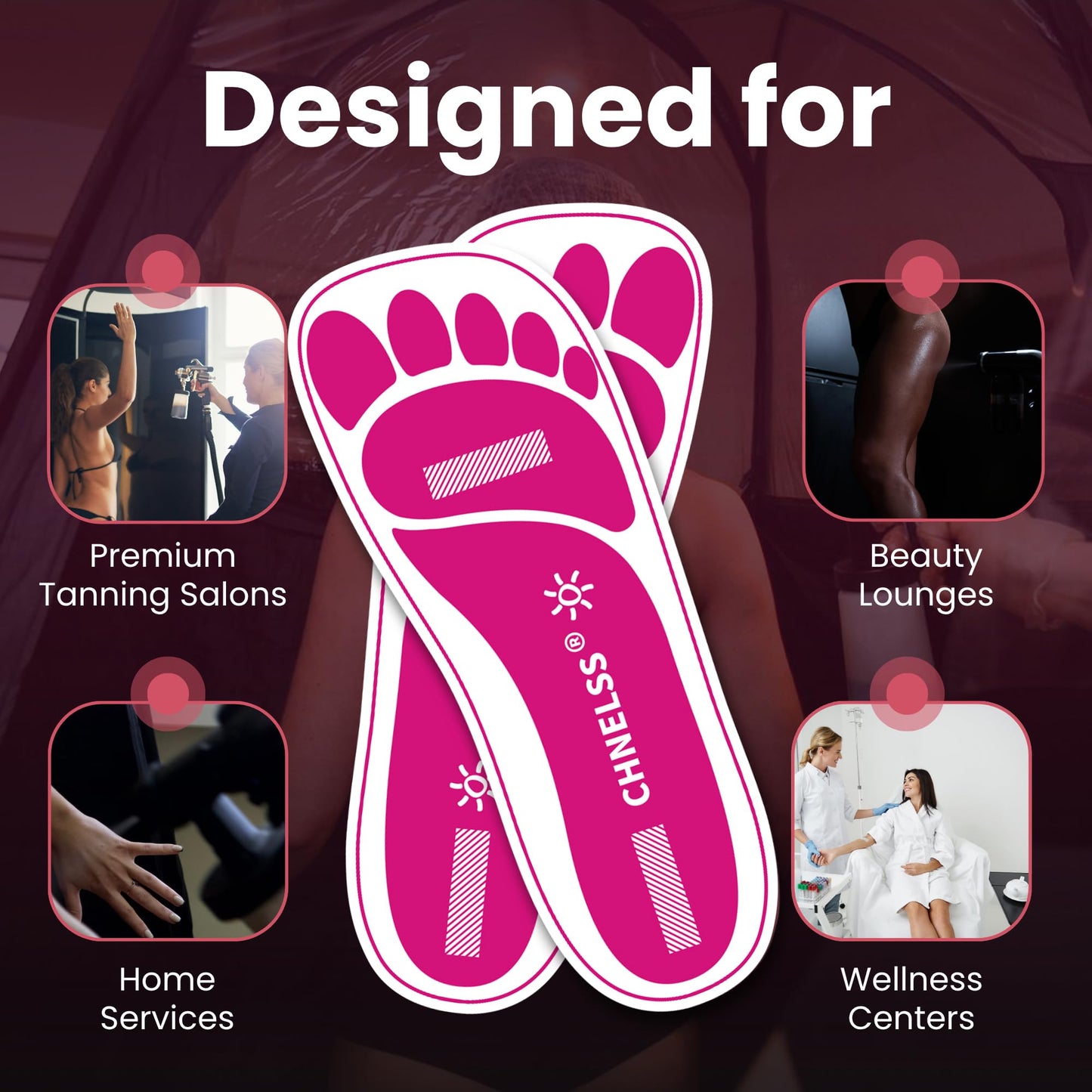 CHNELSS Pink 120 Pairs Disposable Spray Tanning Feet Pads – Hygienic Foot Protectors for Salons