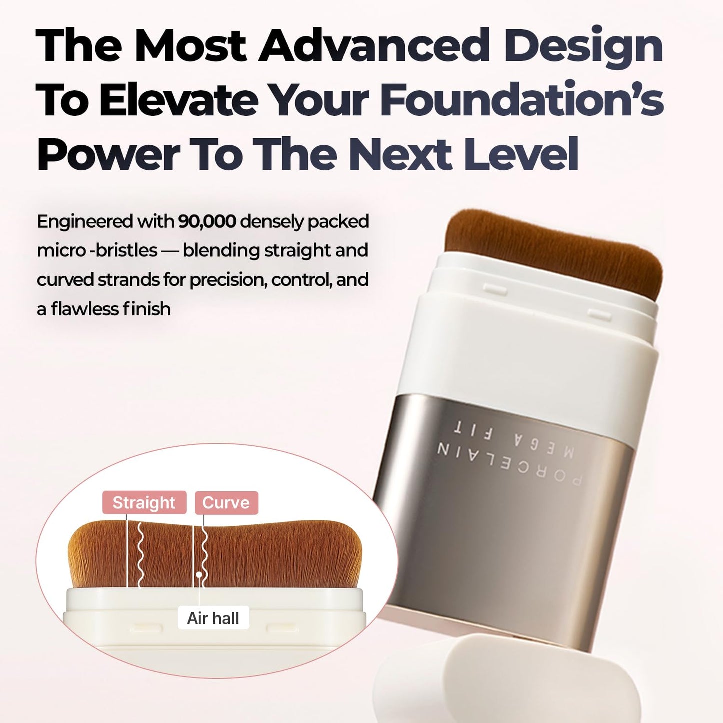 CHOSUNGAH BEAUTY Mega Fit Stick Foundation — Built-in Brush, Full Coverage, Hydrating (0.56 oz) shade 02W Honey Beige
