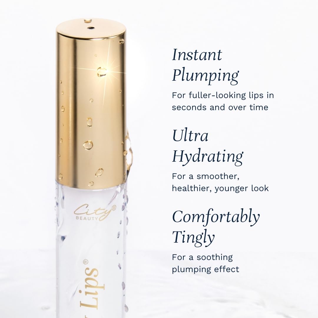 City Beauty City Lips Plumping Lip Gloss | High-Shine Hydrating Lip Treatment with Hyaluronic Acid