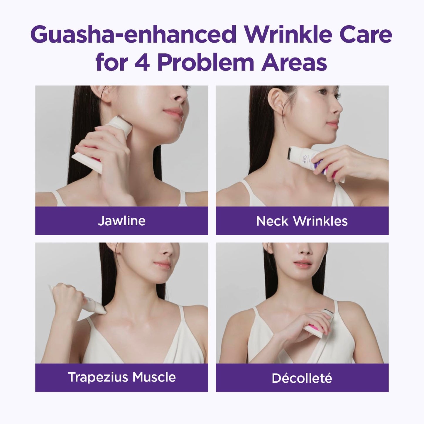 CKD Gua Sha Neck Cream Filltocshot – Advanced Neck Firming with Massage Roller