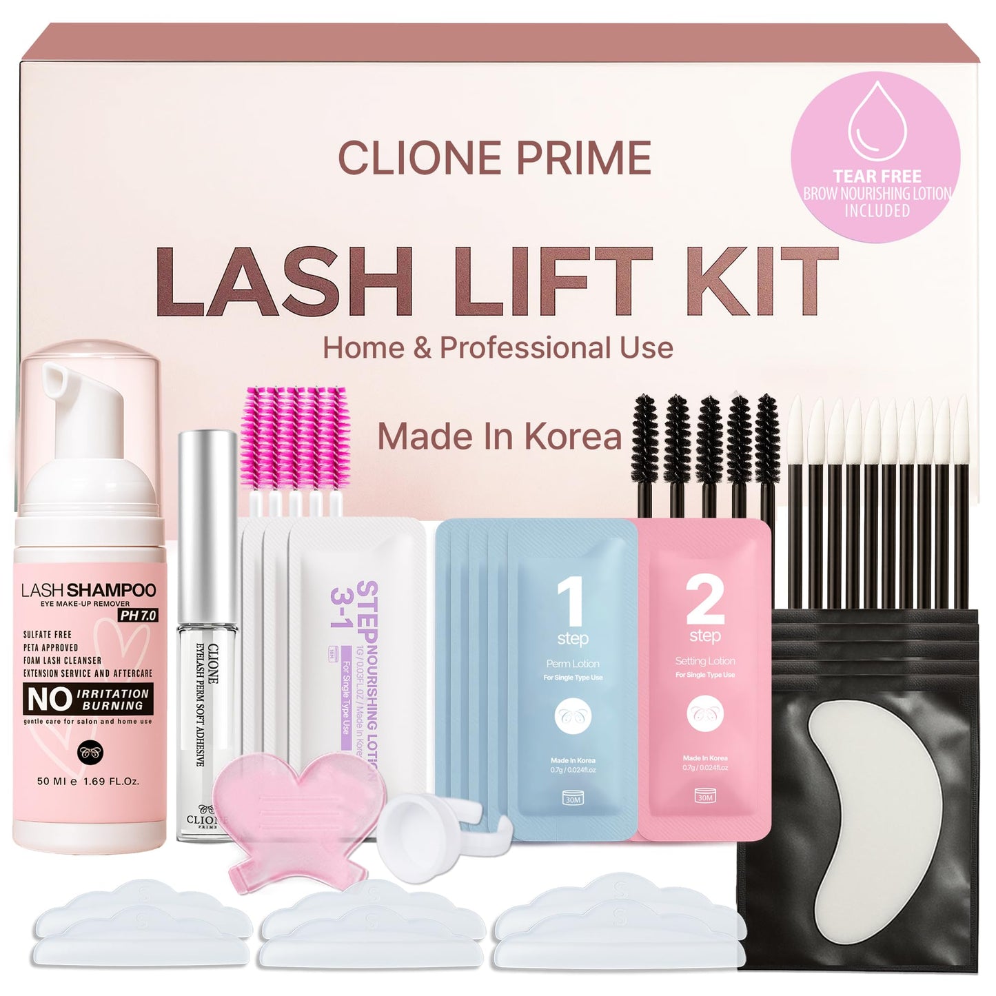 CLIONE PRIME Korean Lash Lift Kit – Eyelash Perm & Eyebrow Lamination at Home