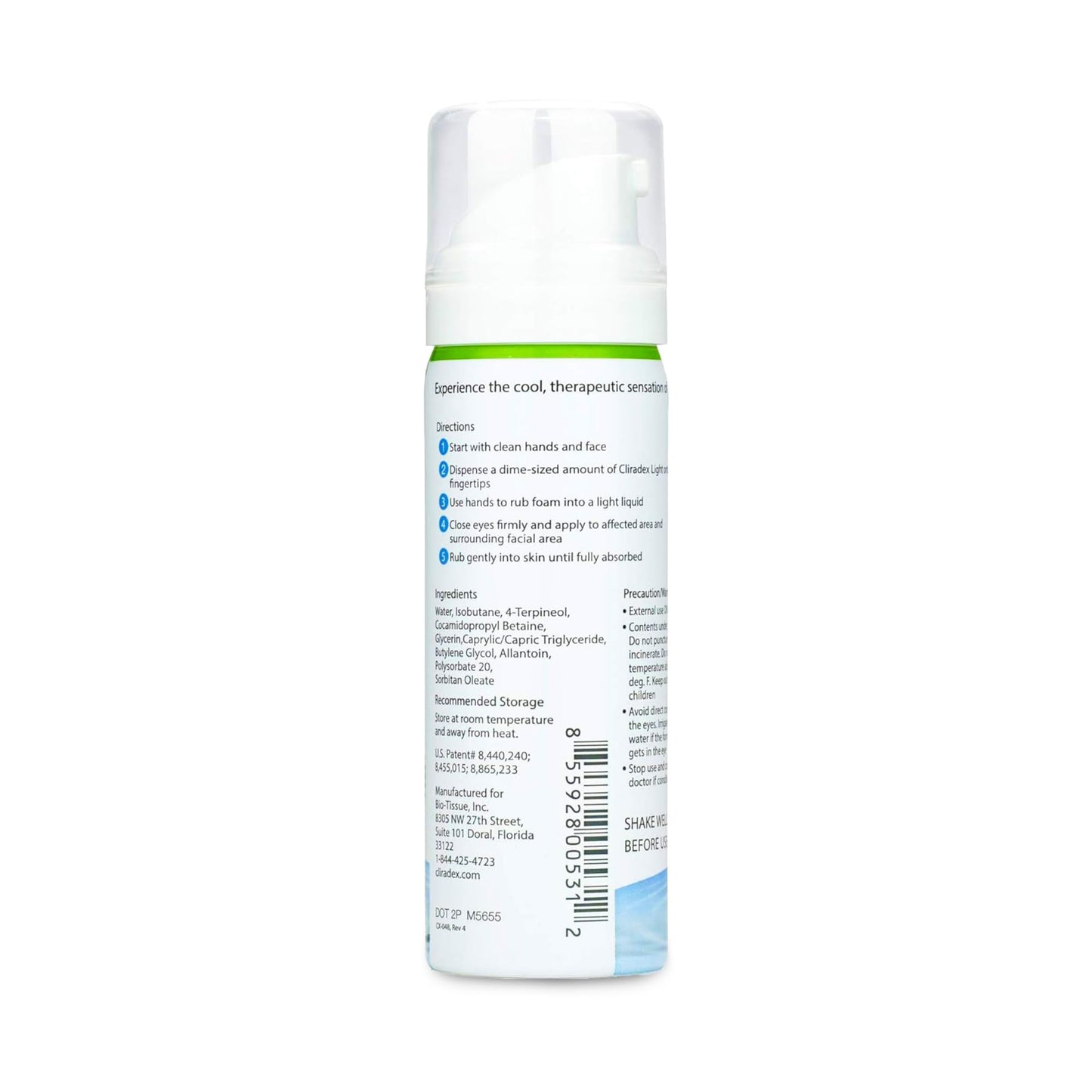 Cliradex Foam - Gentle Eyelid Cleanser & Eyelash Conditioner | Safe Daily Eyelid Hygiene - 1.5oz, 4-Terpineol Formula