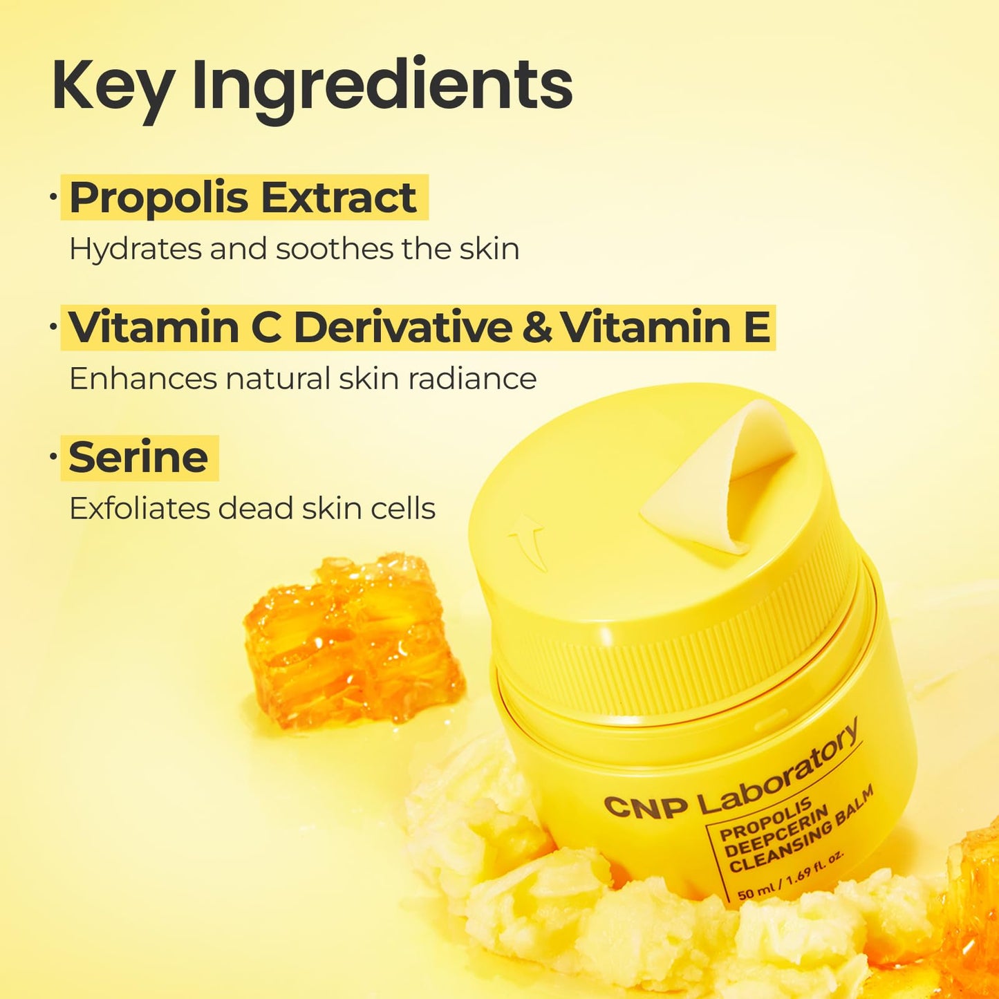 CNP Propolis Deepcerin Cleansing Balm – Gentle Butter-to-Milk Makeup Remover for Dry & Sensitive Skin