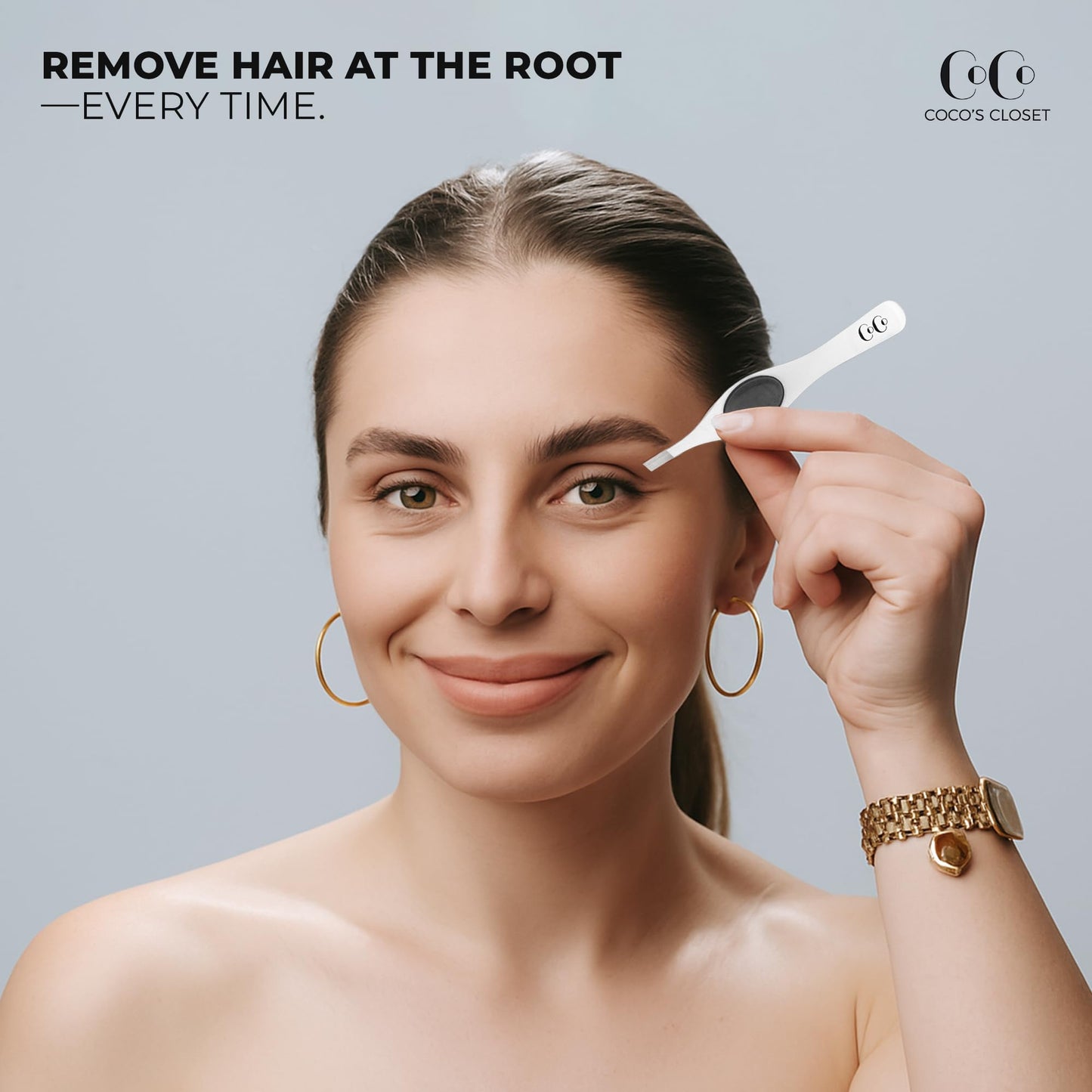 Coco's Closet Professional Slant Tip Tweezers – Eyebrow Shaping, Facial Hair & Splinter Removal