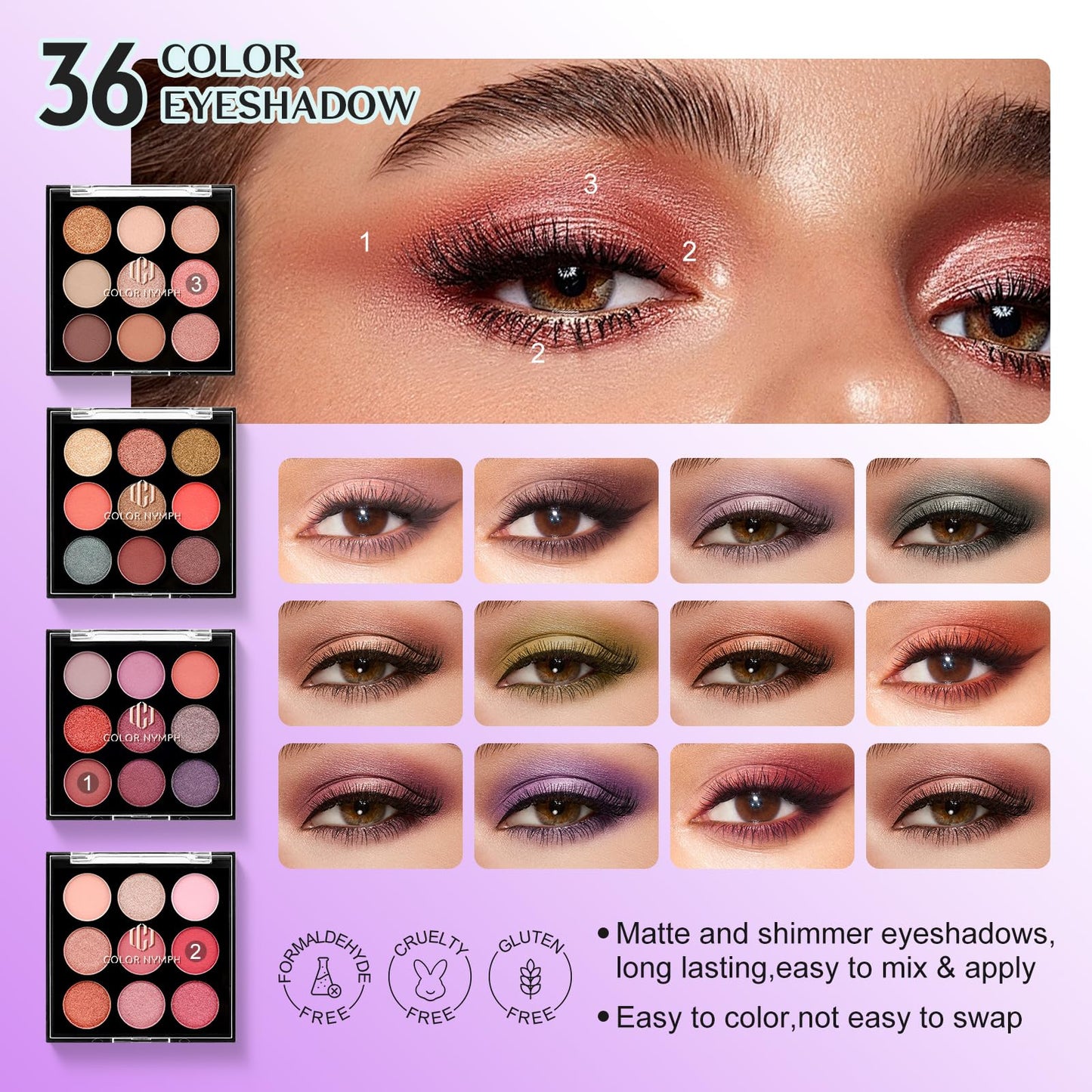 Color Nymph All-in-One Makeup Kit for Teens | 36 Eyeshadows, Lip Oils & More