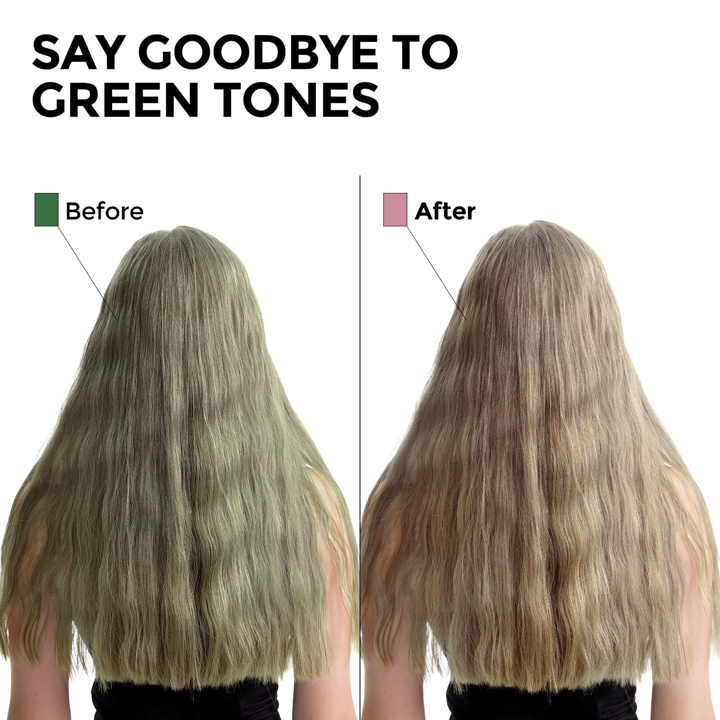 COLORLOMO Bye Bye Green Shampoo – Neutralizes Unwanted Green Tones, Sulfate Free, for Blonde, Bleached, or Light Brown Hair | 11.83 Fl Oz