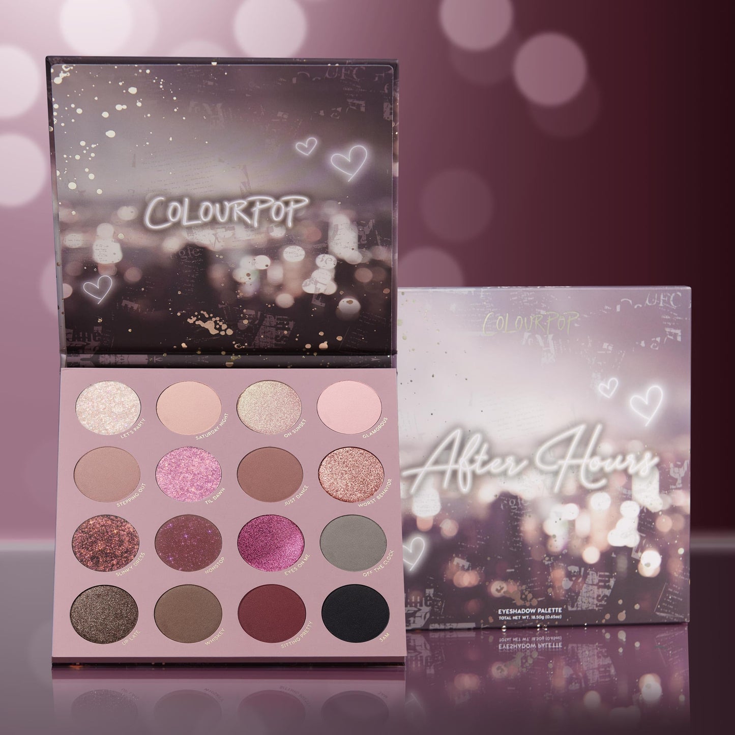 ColourPop After Hours Eyeshadow Palette – Smoky Mauve Matte, Metallic & Glitter Finishes
