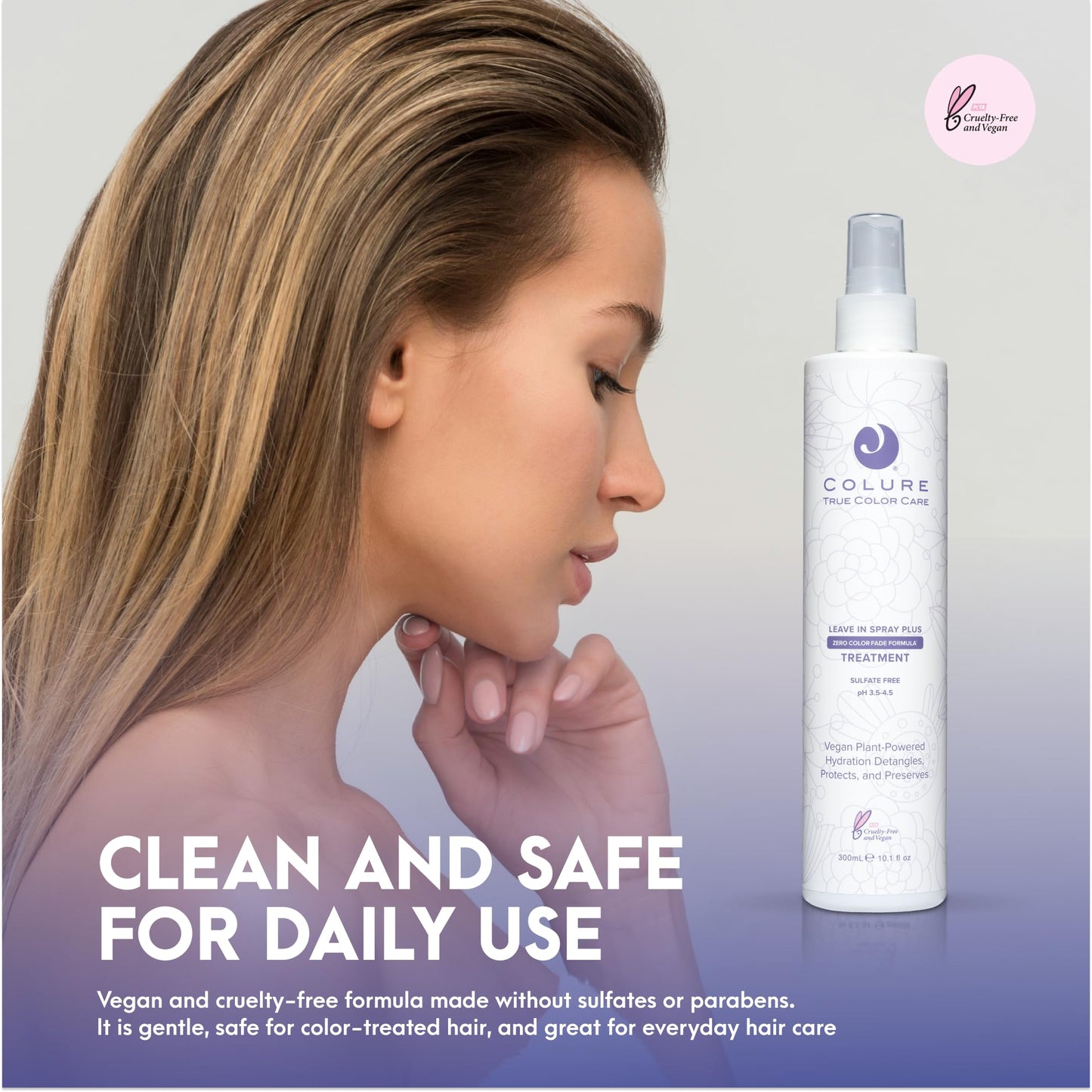 COLURE Leave-In Spray Plus – pH-Balancing Sealer & Detangler, Color Protection & Frizz Control, 10 oz