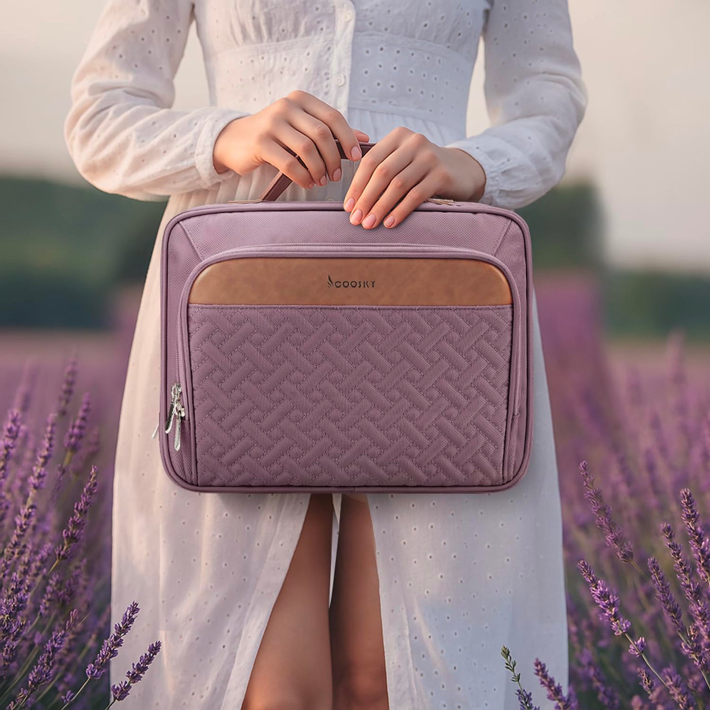 COOSKY Travel Hanging Toiletry Bag for Women – Extra-Large, Waterproof, Jewelry Organizer | Dark Purple
