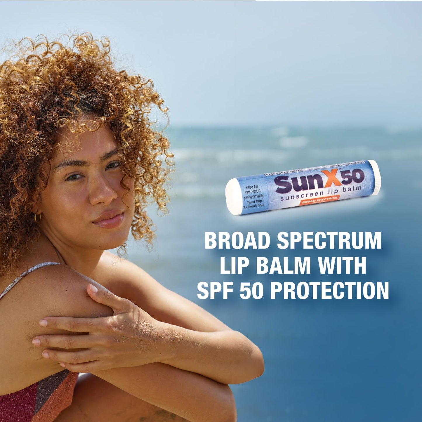 CoreTex Sun X 50 Lip Balm SPF 50 — 24-Pack Broad Spectrum, Water-Resistant, Paraben & Oxybenzone Free